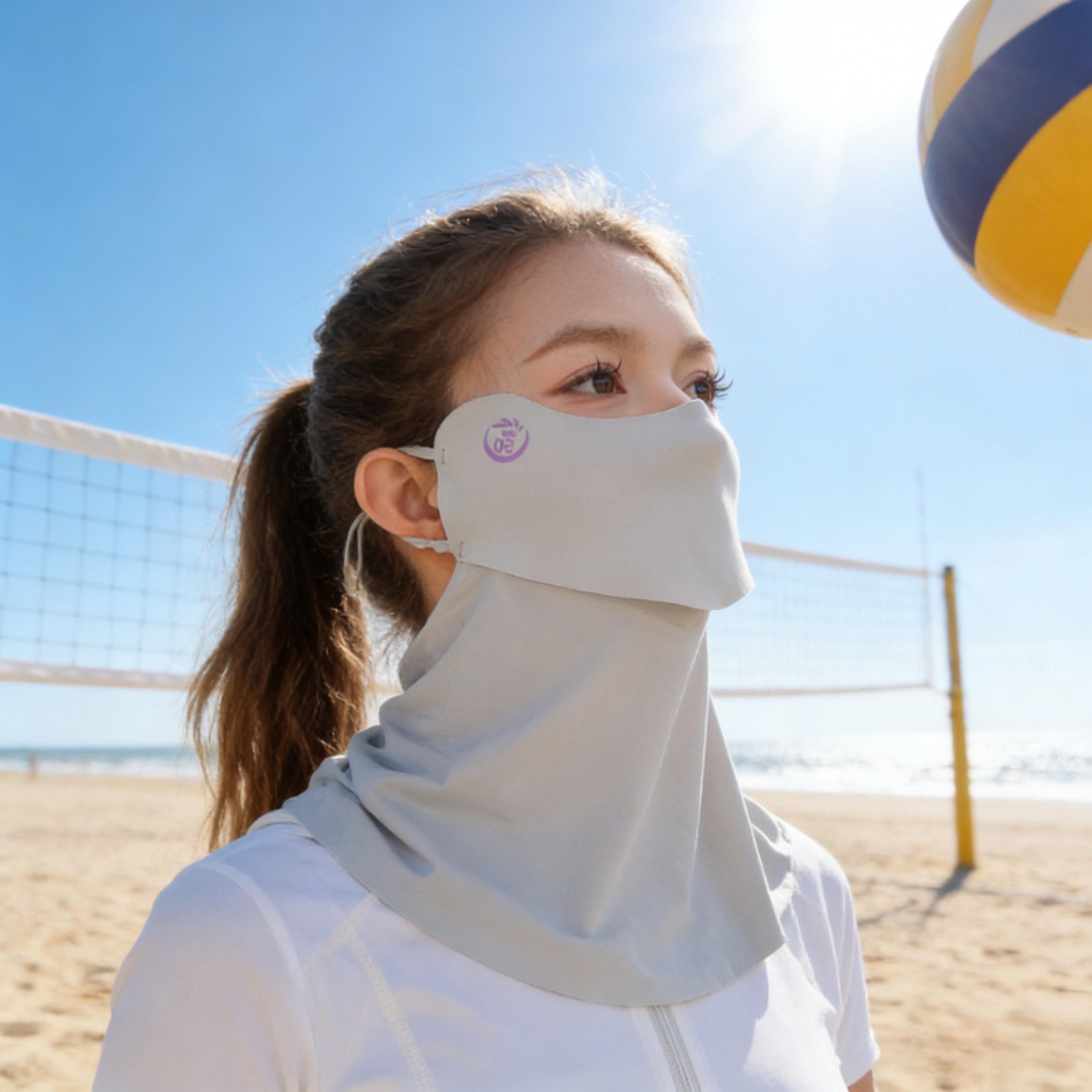 ice silk uv protection neck gaiter sun protection face mask for cycling breathable sun shade cover