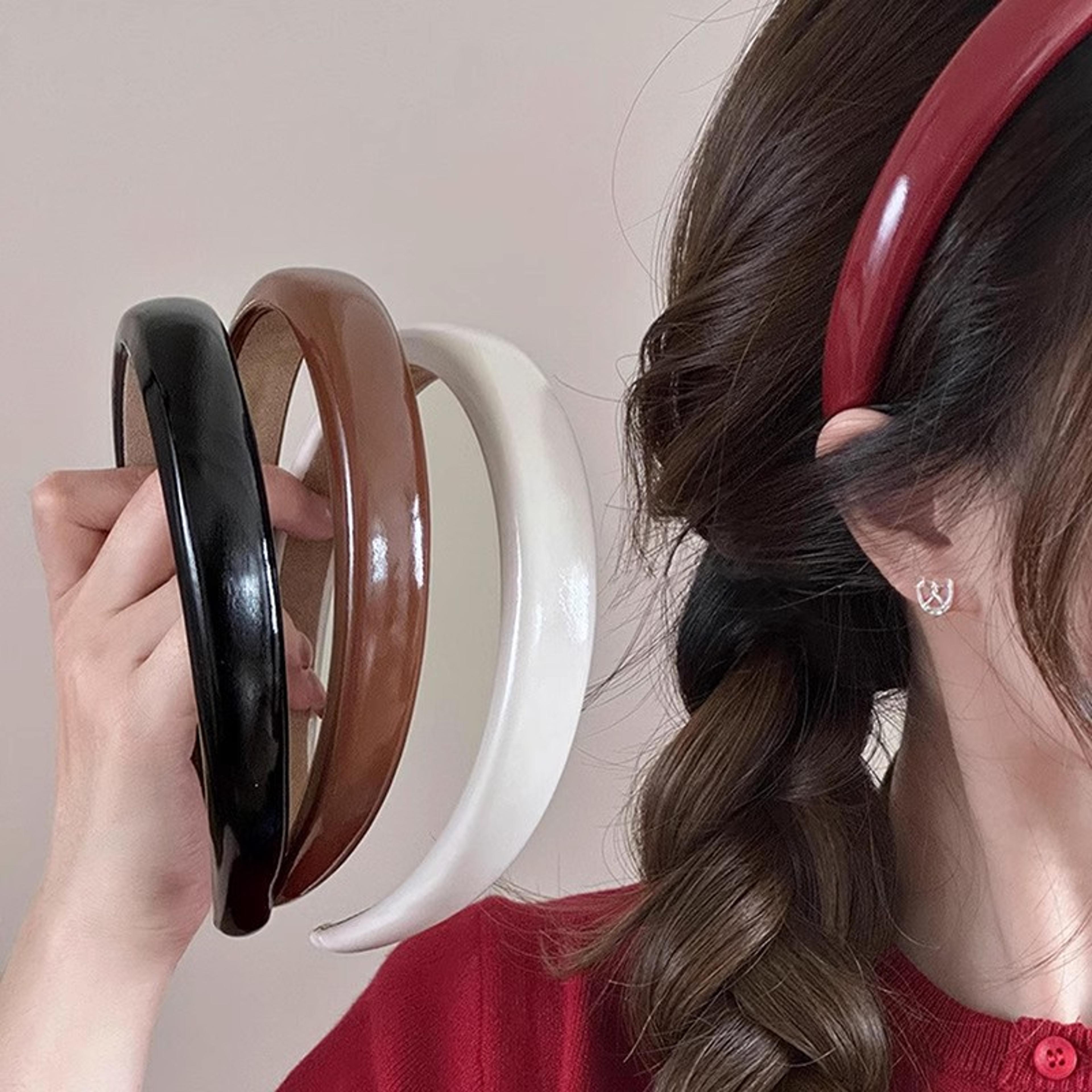 vintage leather sponge padded headband for women fashion hair hoop accessory