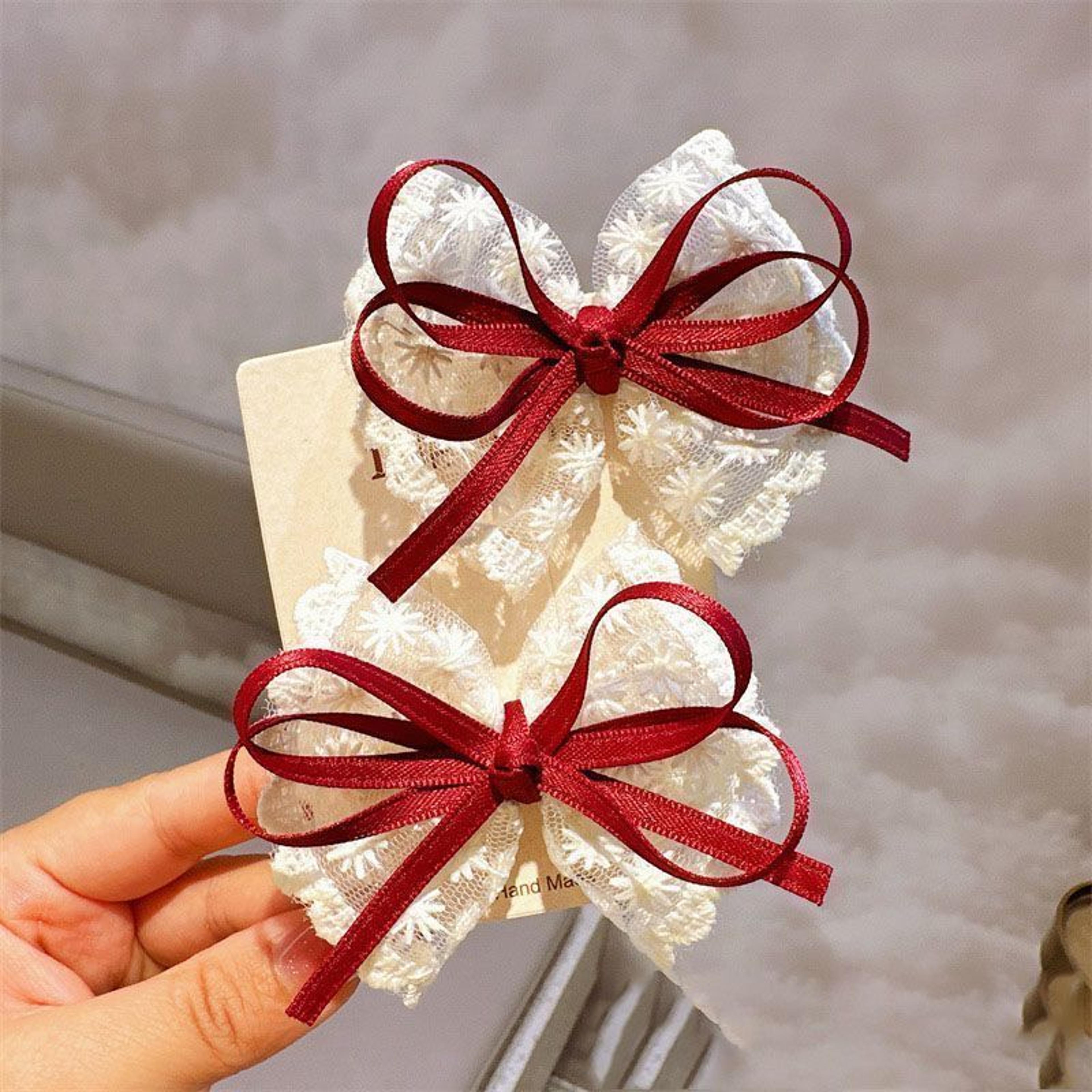 elegant lace bow hair clips set for baby girls handmade baby hair clips & bow barrettes