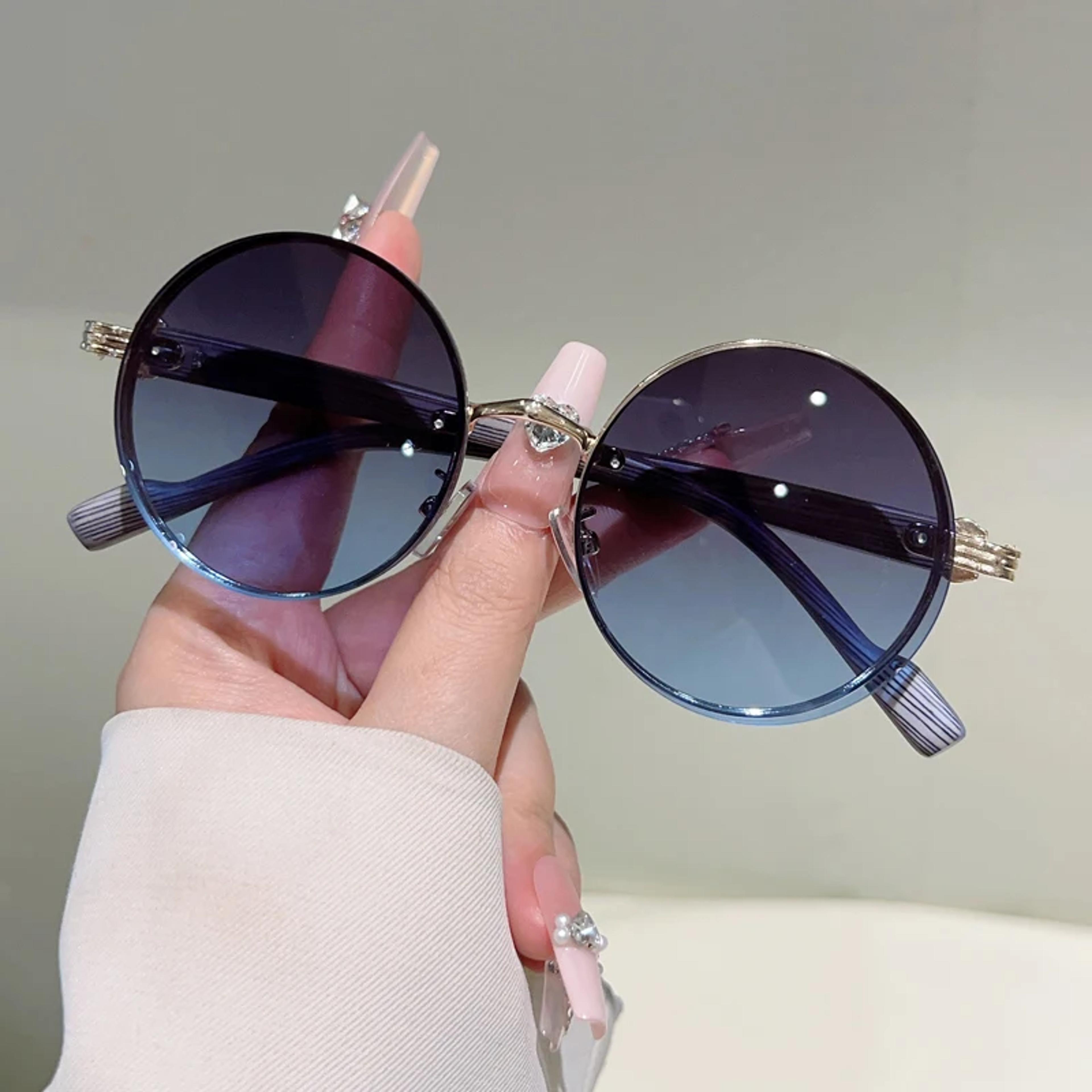 retro luxe round gradient sunglasses for men & women