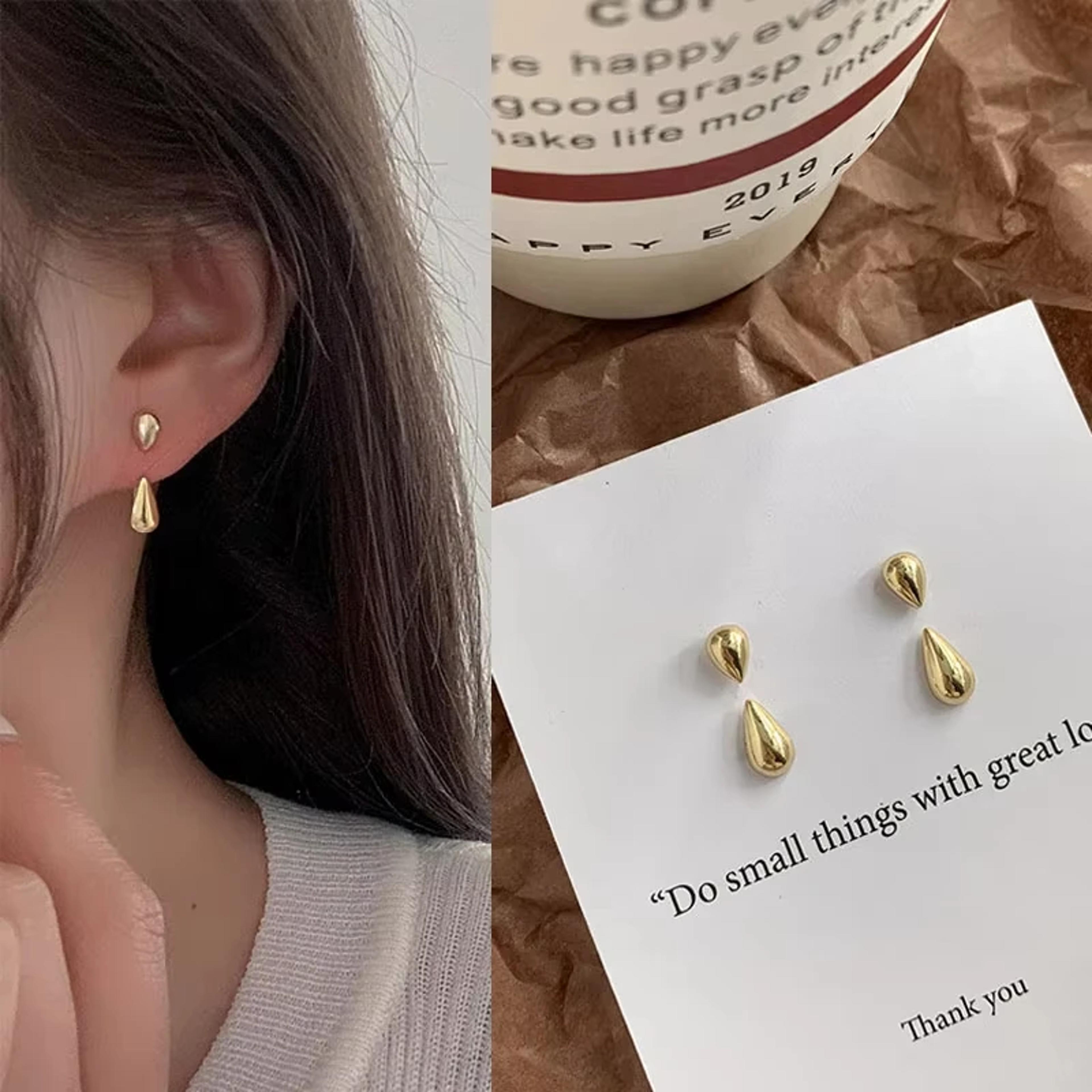 water drop stud earrings irregular geometric luxury earrings for women