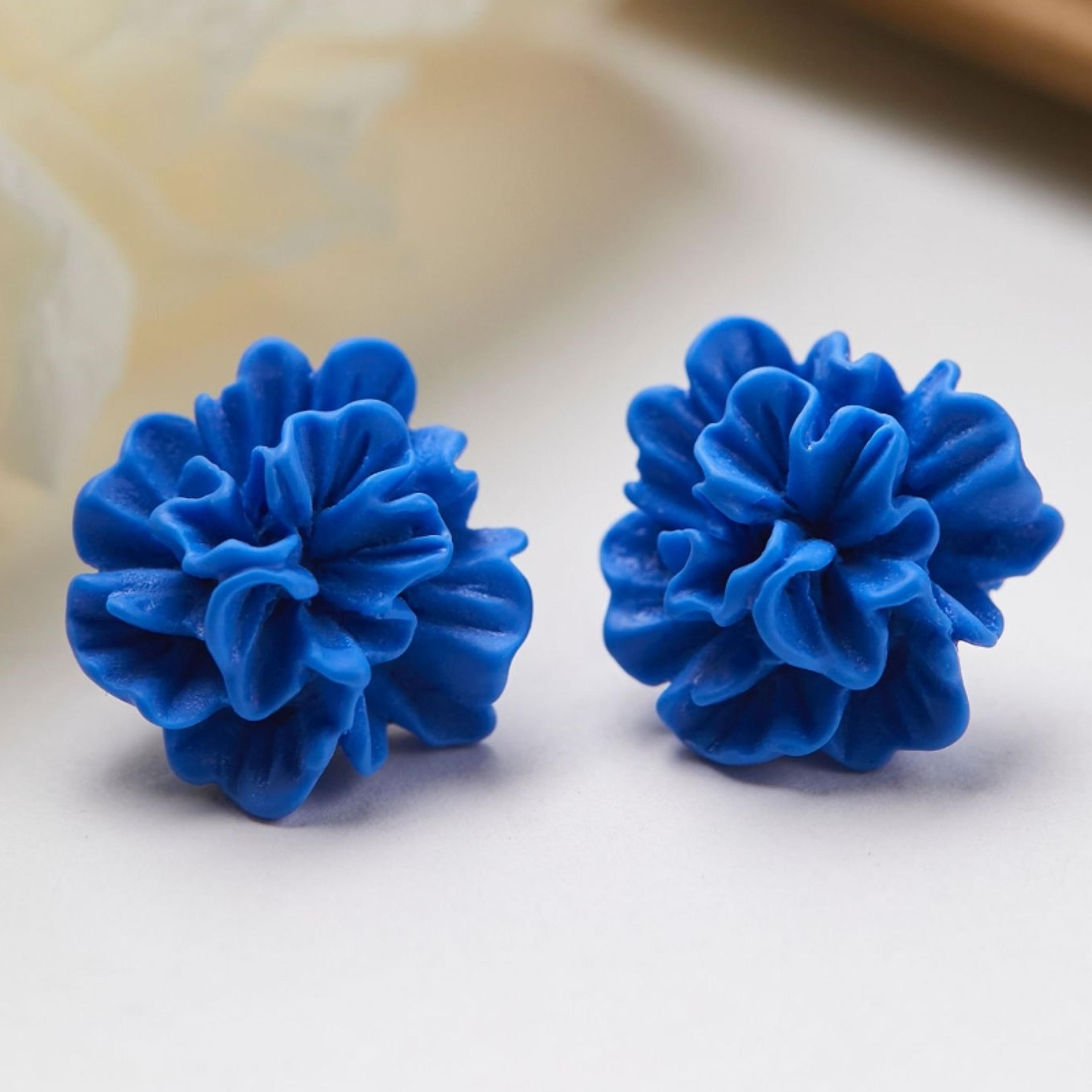 bohemian pleated flower drop earrings for women flower earrings for beach & vacation style