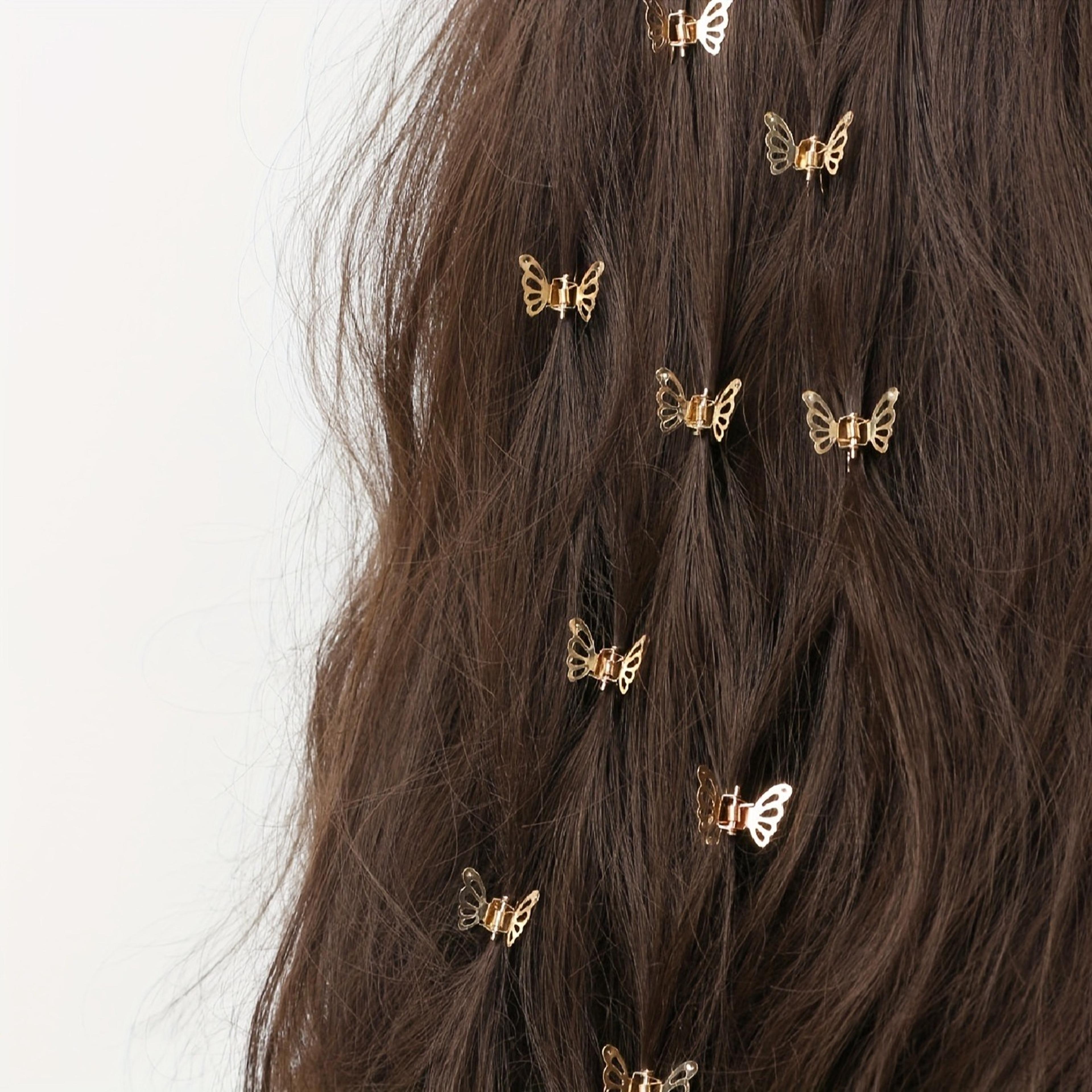 butterfly charm mini hair clips set vintage bangs & styling barrettes