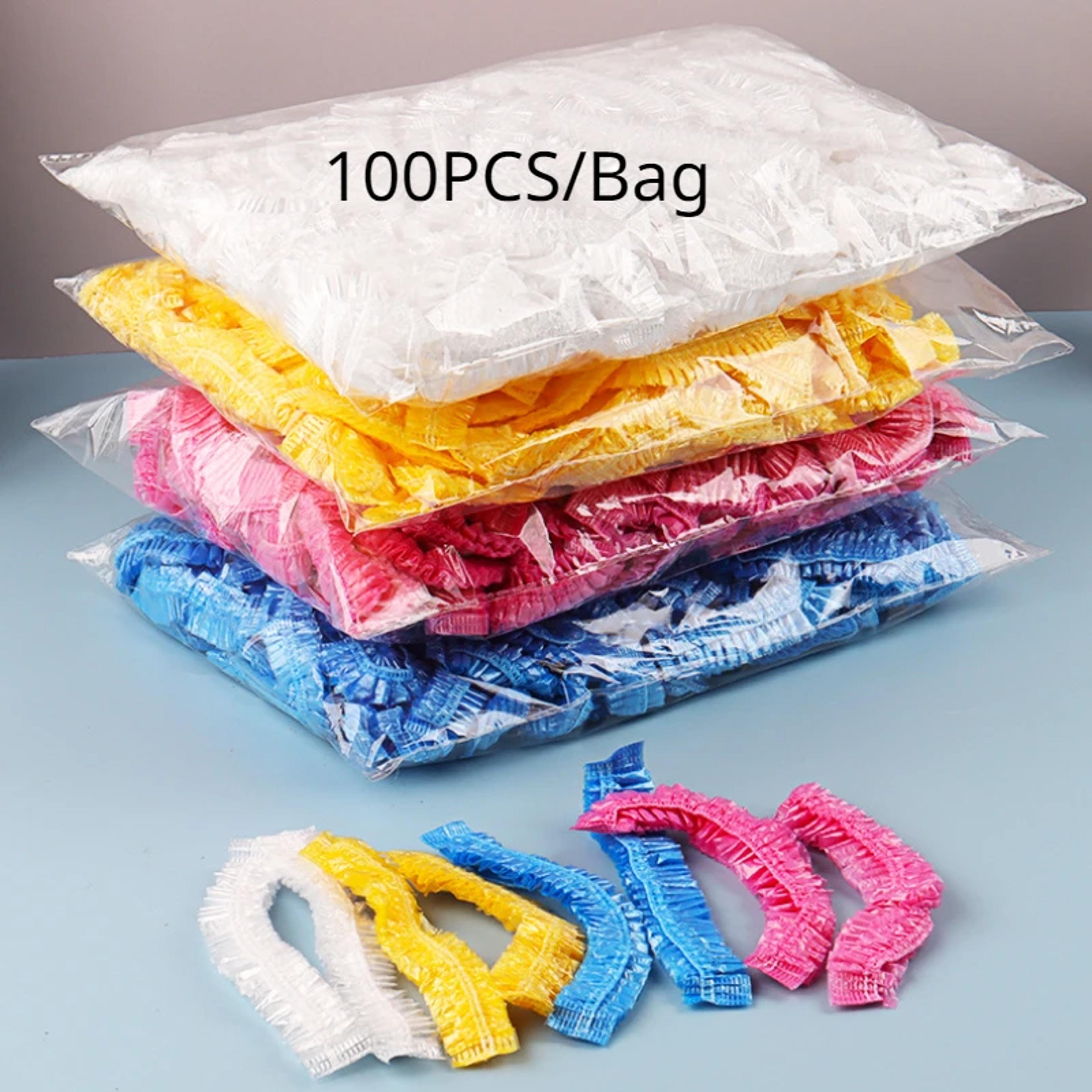 transparent waterproof disposable shower caps for hair protection, spa, sauna & travel use