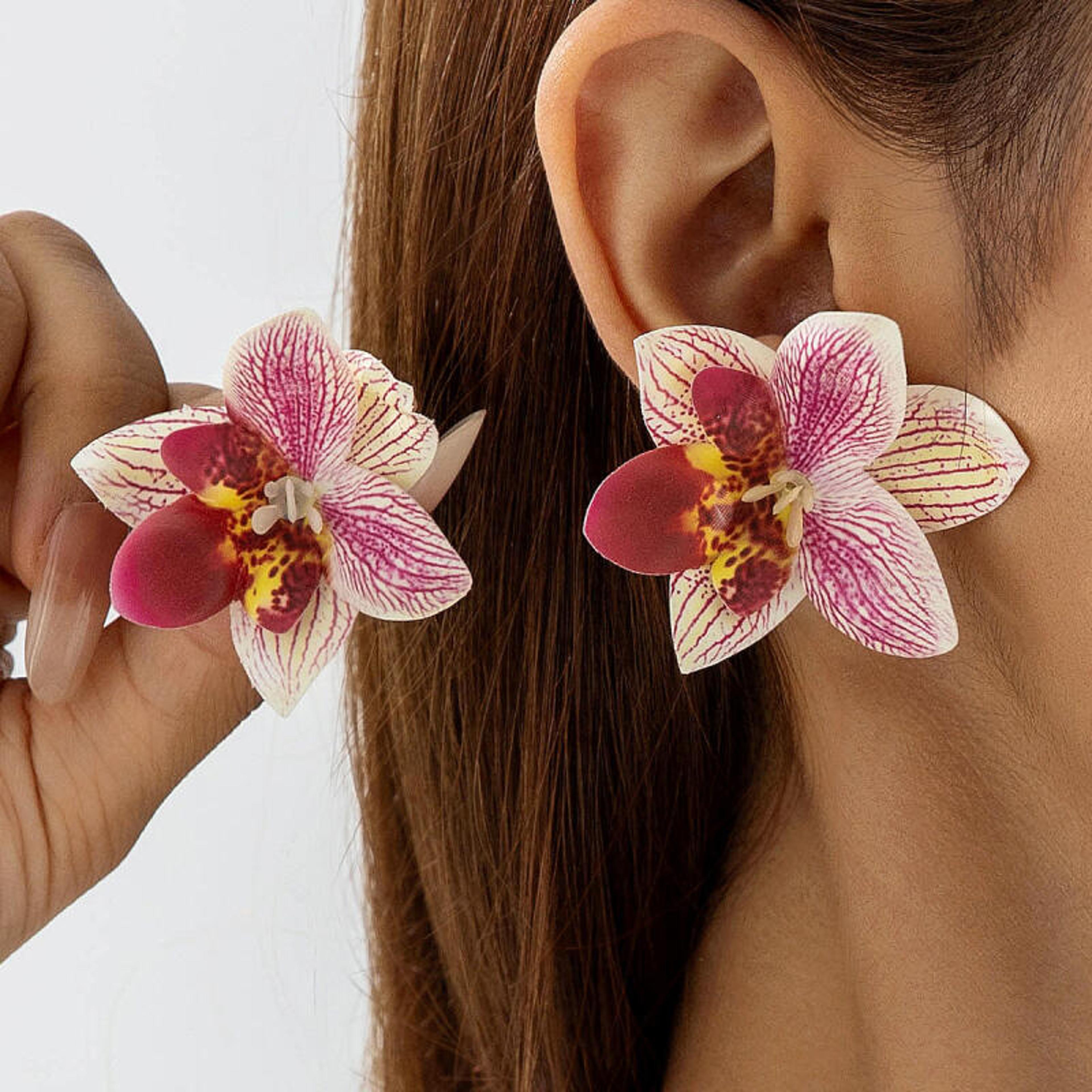 bloom vista colorful flower stud earrings for women boho flower earrings & statement floral earrings
