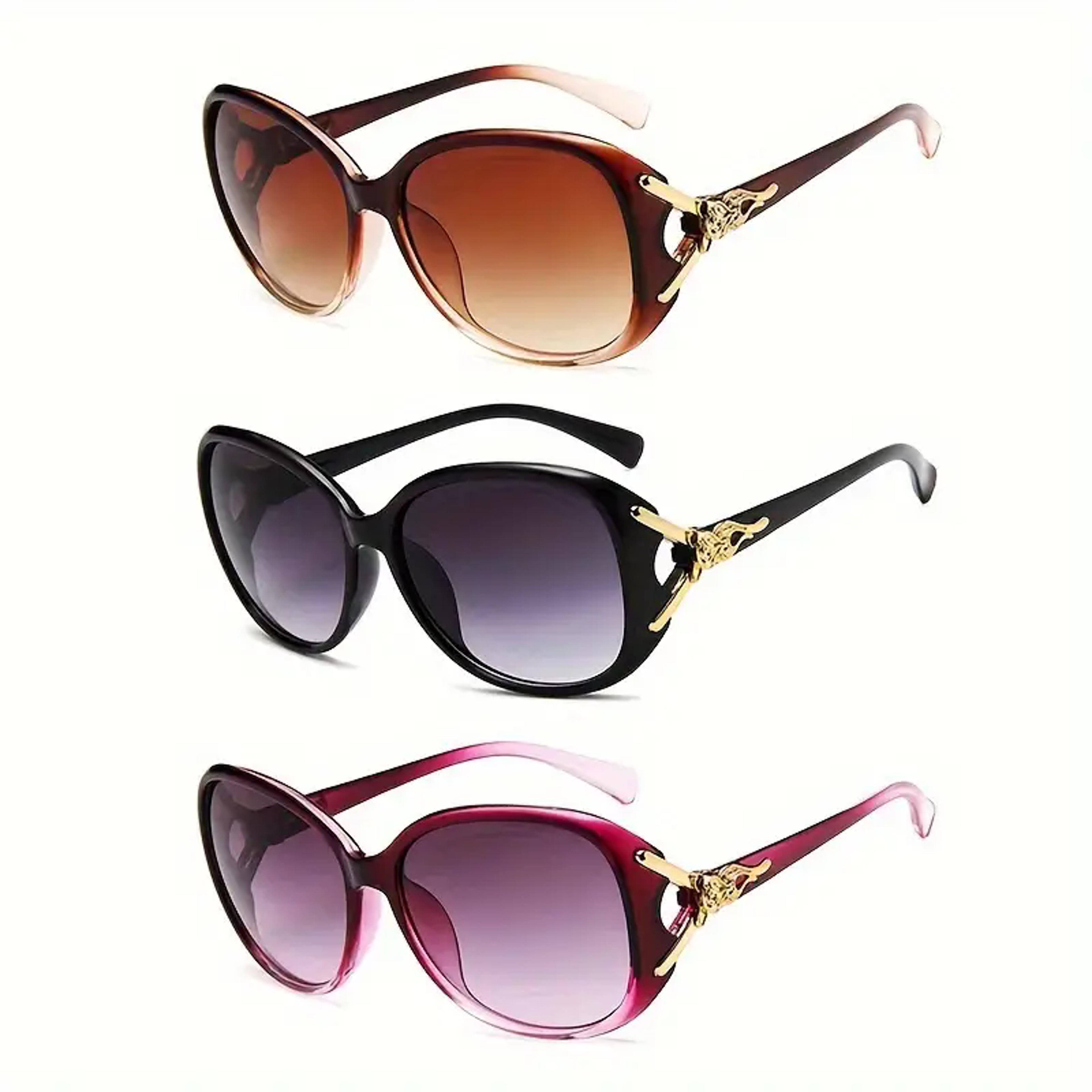 sun glow oversized gradient sunglasses set for women big frame fashion shades