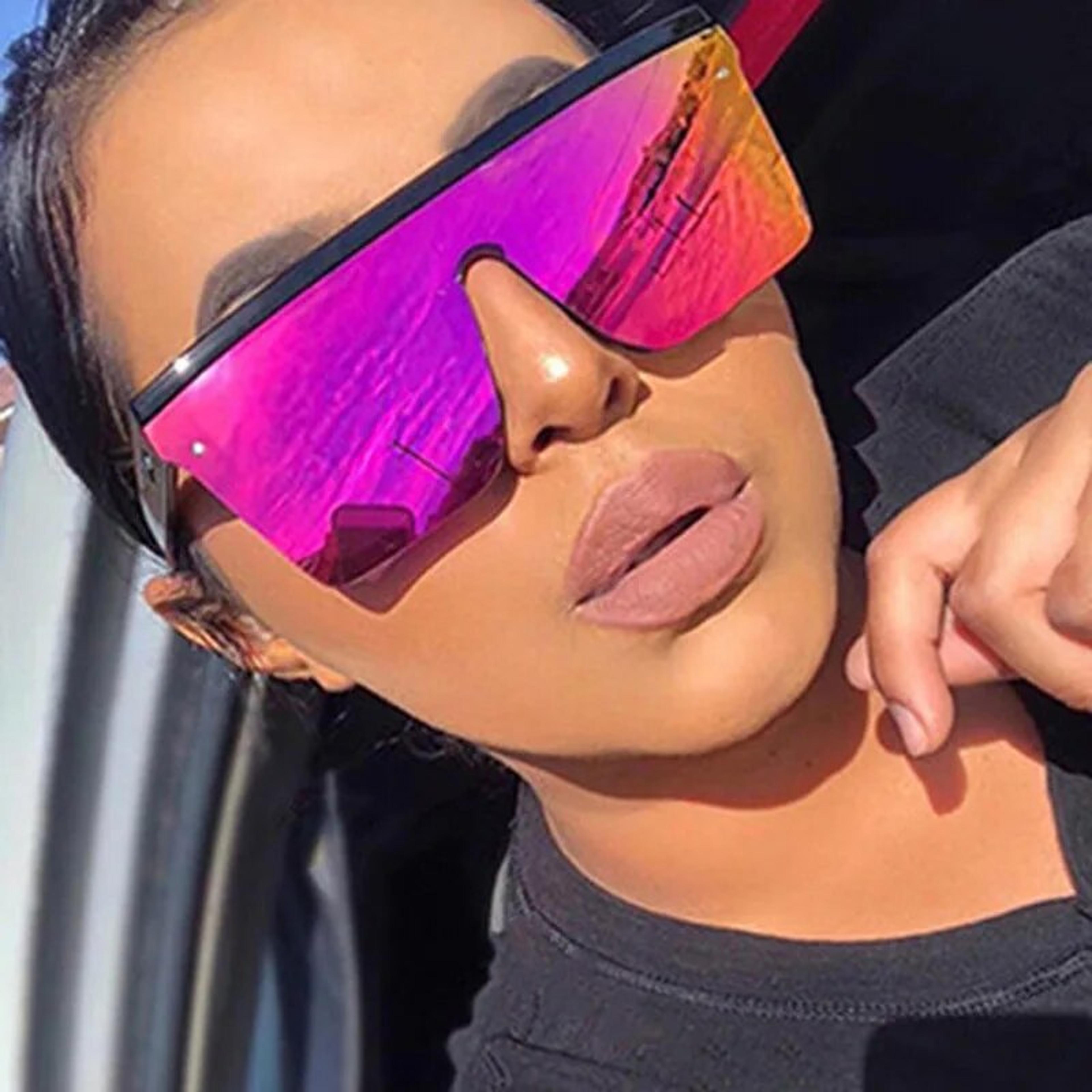 luxe shield oversized square sunglasses for women uv fashion eyewear