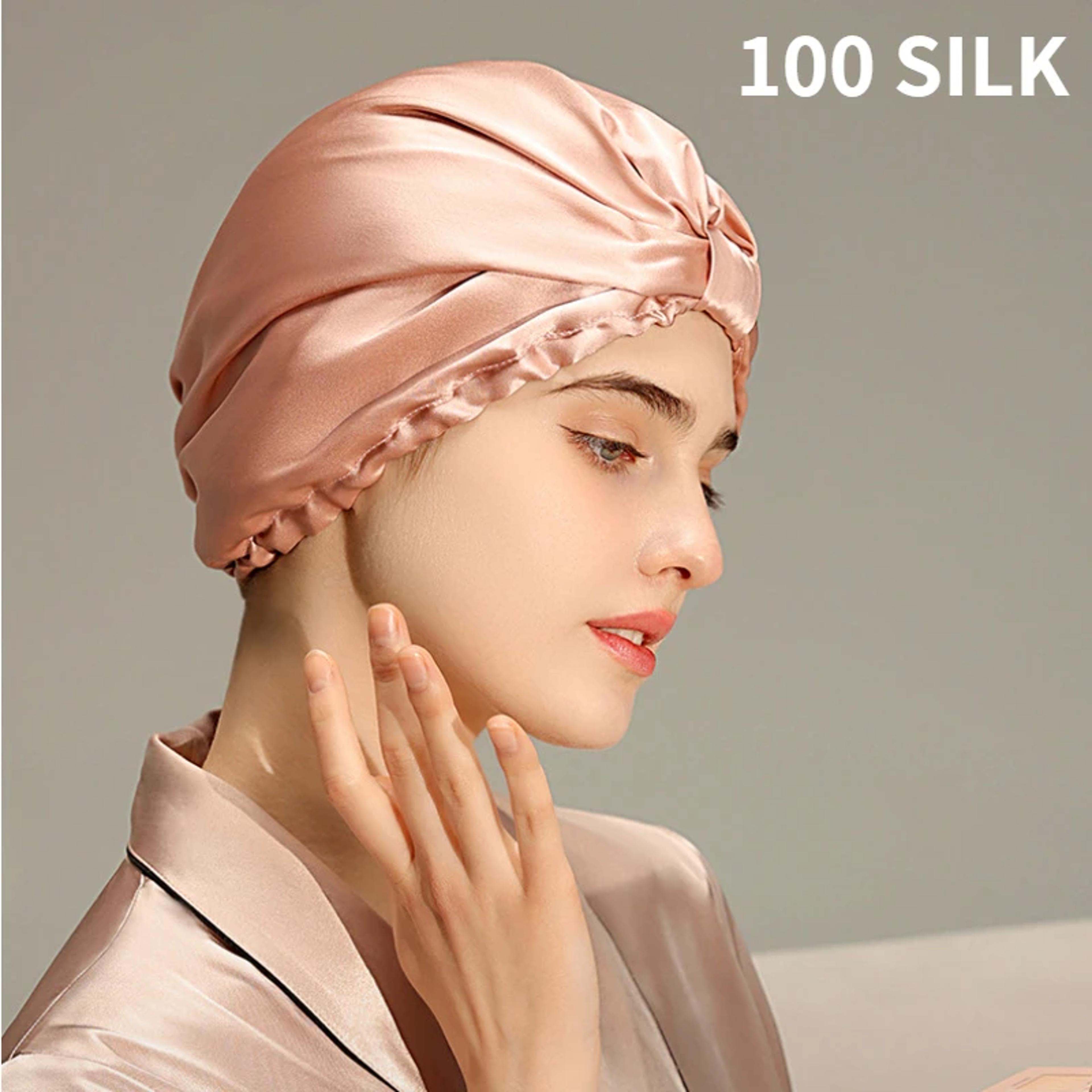 pure mulberry silk sleep bonnet for women soft silk sleeping cap hair protection night hat