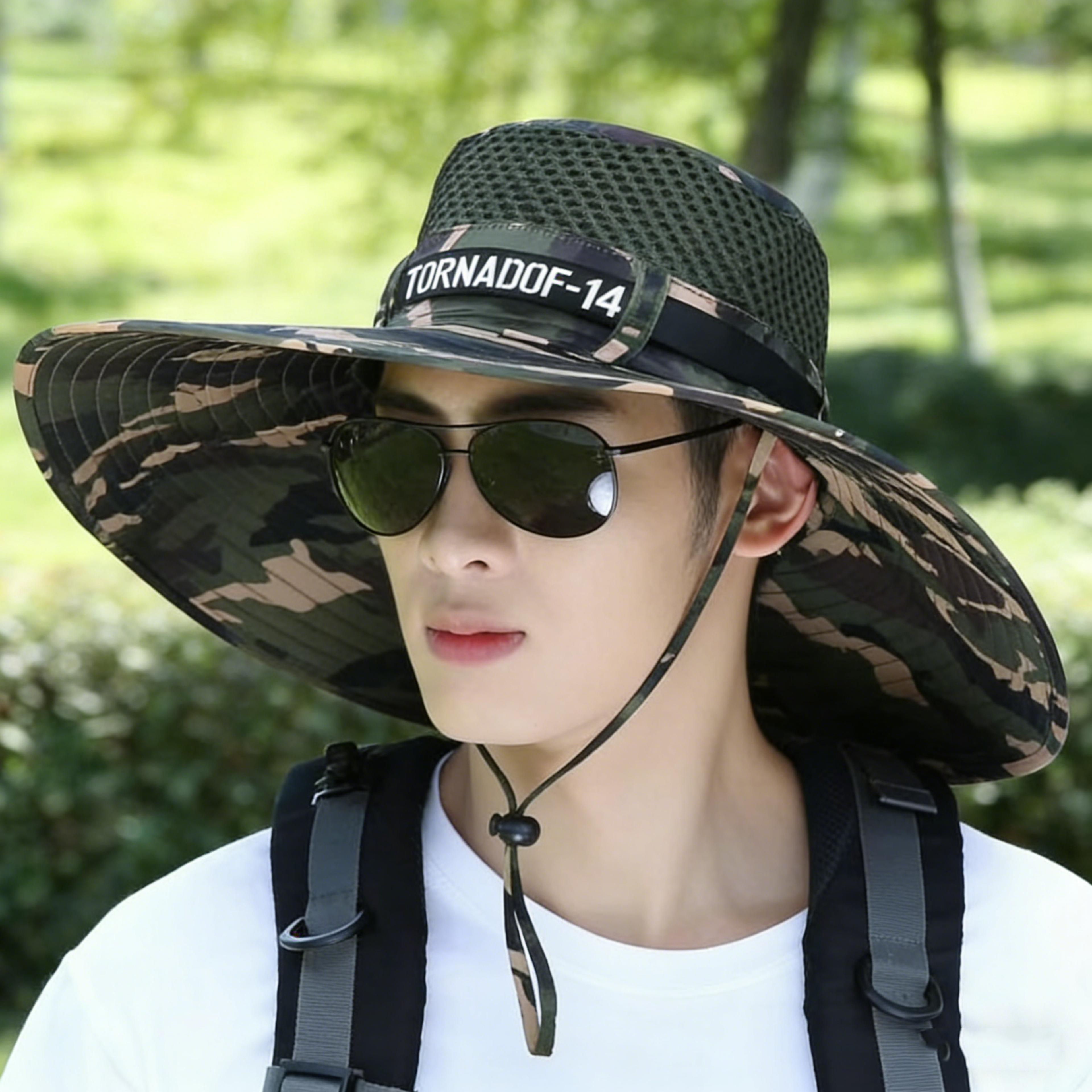 wide brim uv protection fishing sun hat for men & women breathable outdoor hiking hat