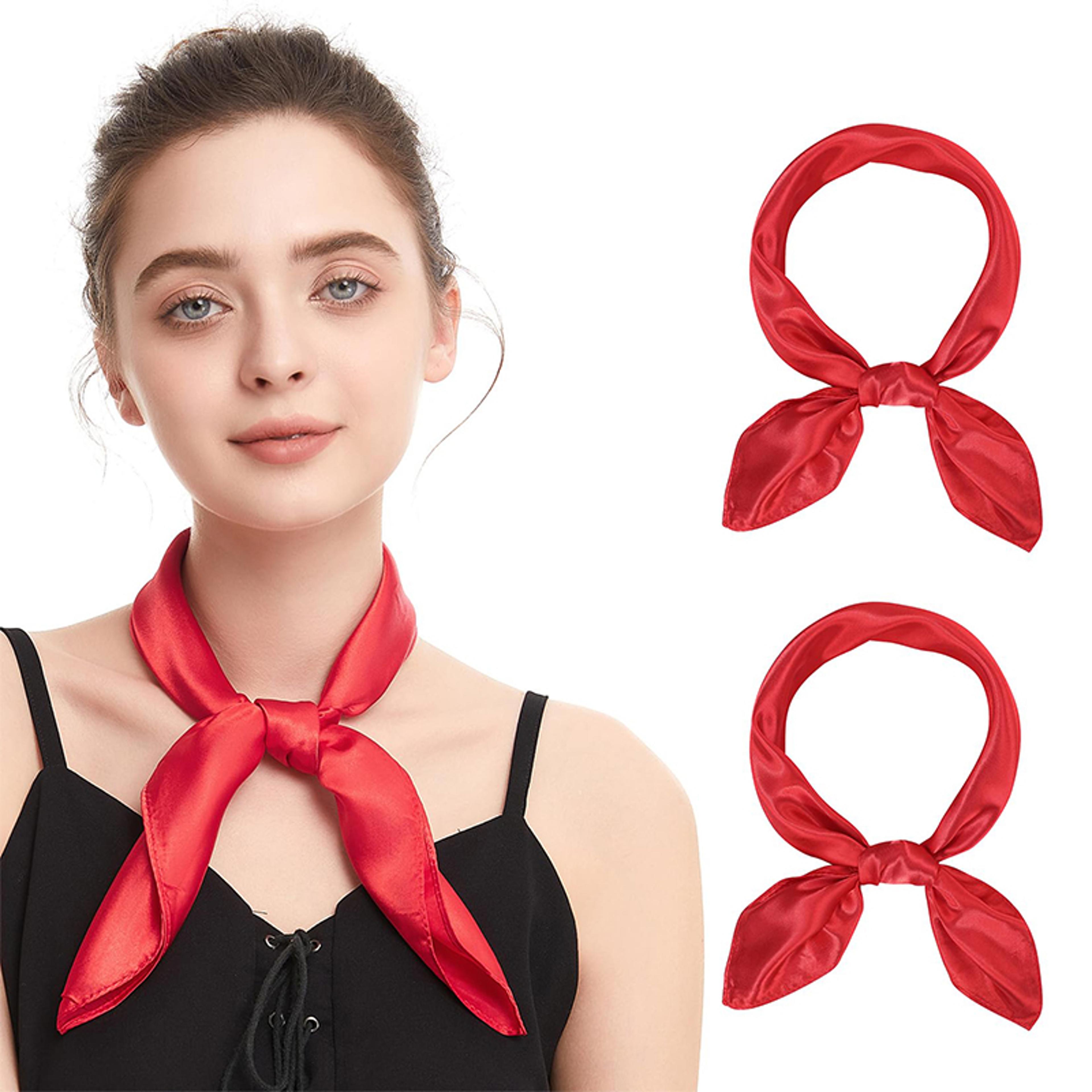 elegant satin silk scarf square hijab hair scarf for women