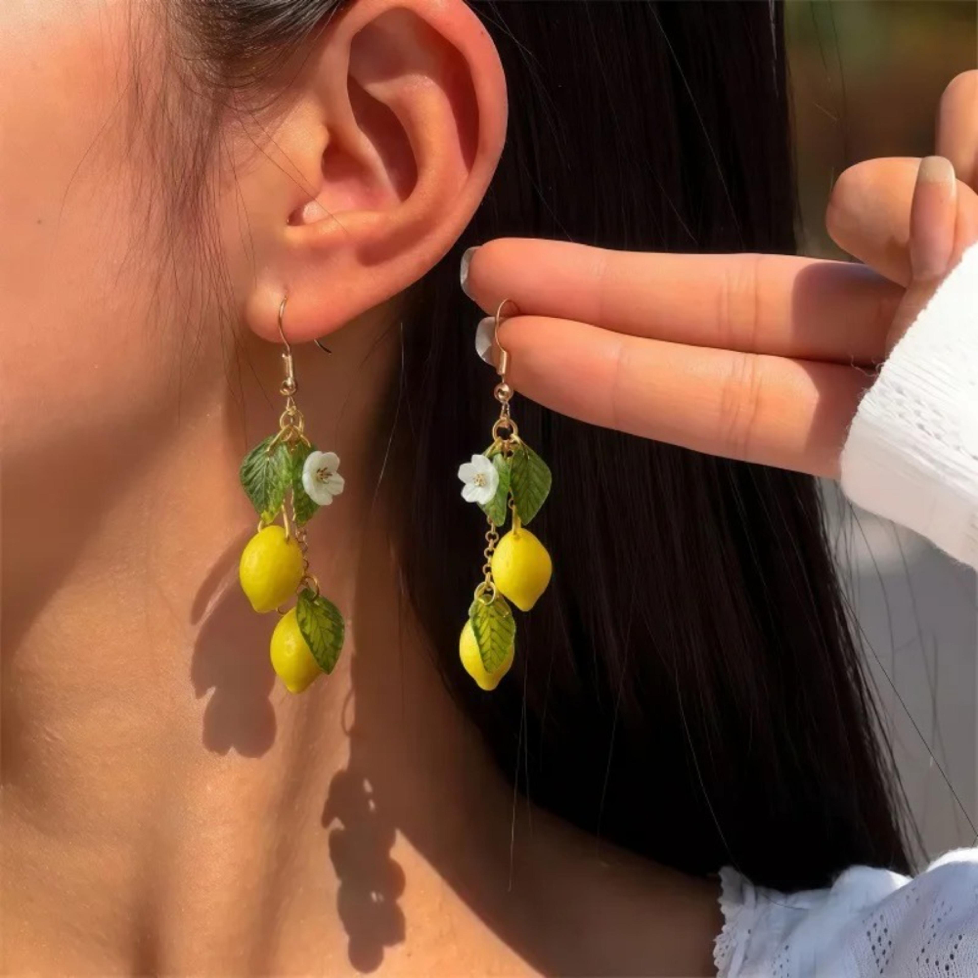 cute lemon pendant necklace adjustable fruit necklace for women summer gift