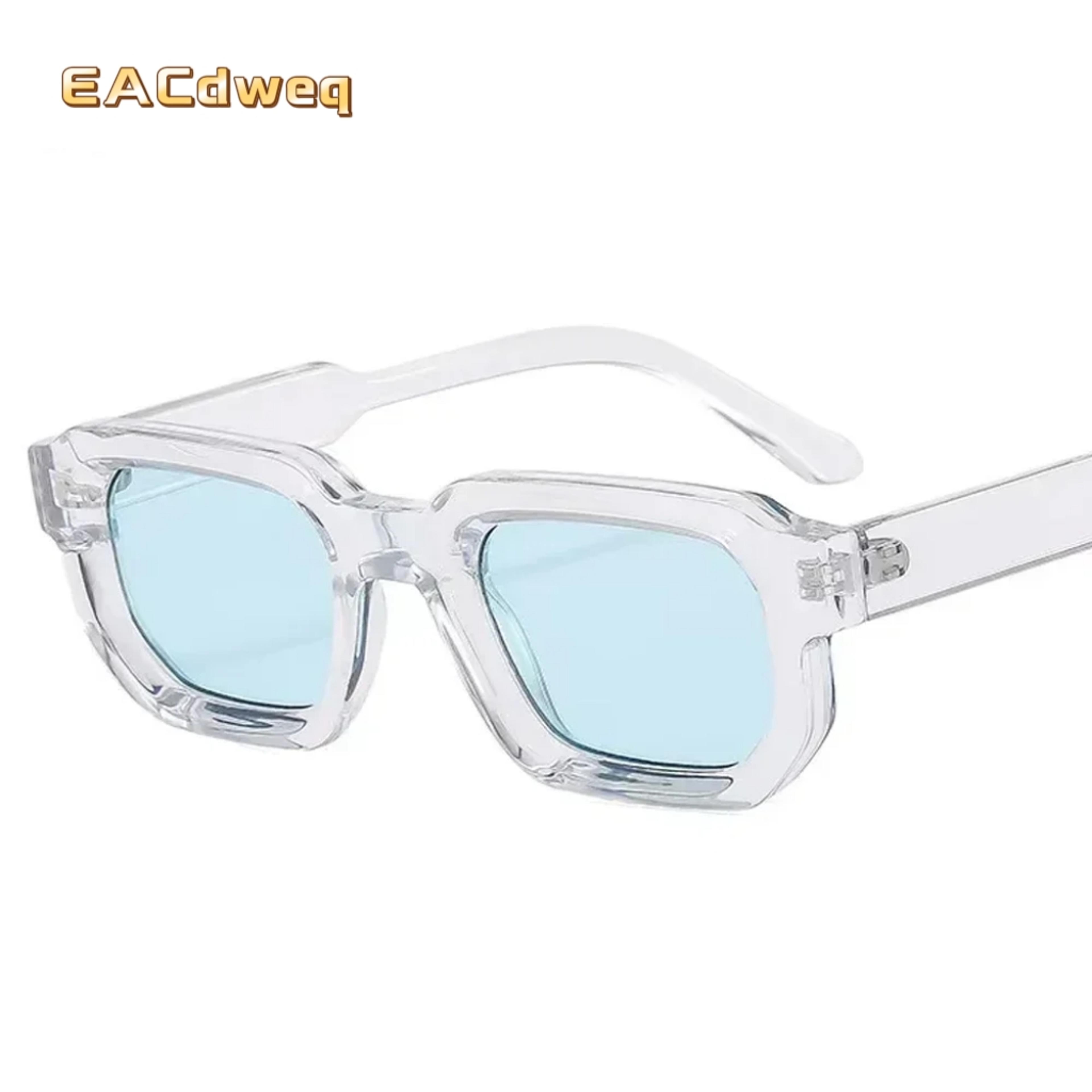 retro square sunglasses uv designer clear lens glasses for women & men