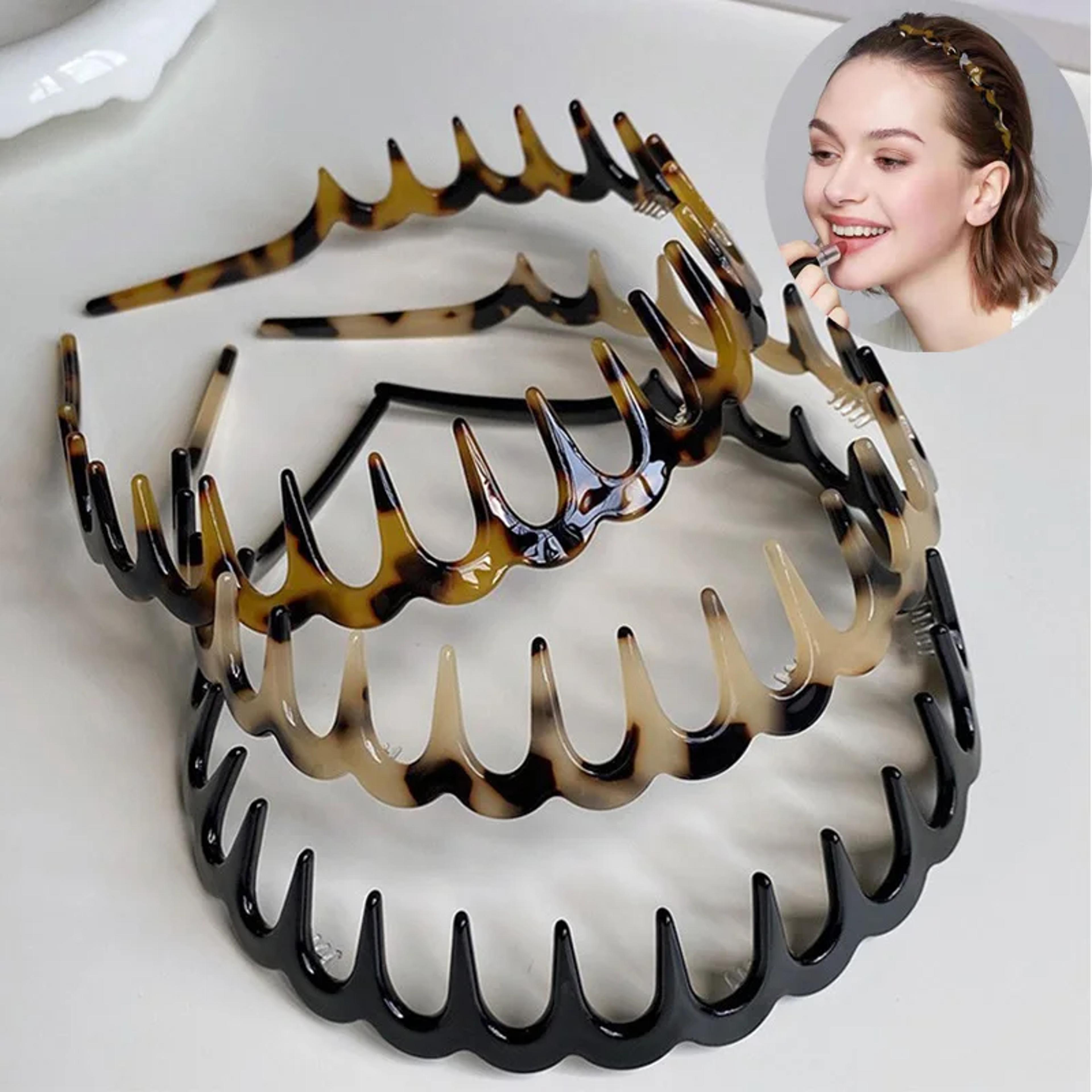 elegant wave headband non slip acetate toothed hair band for women