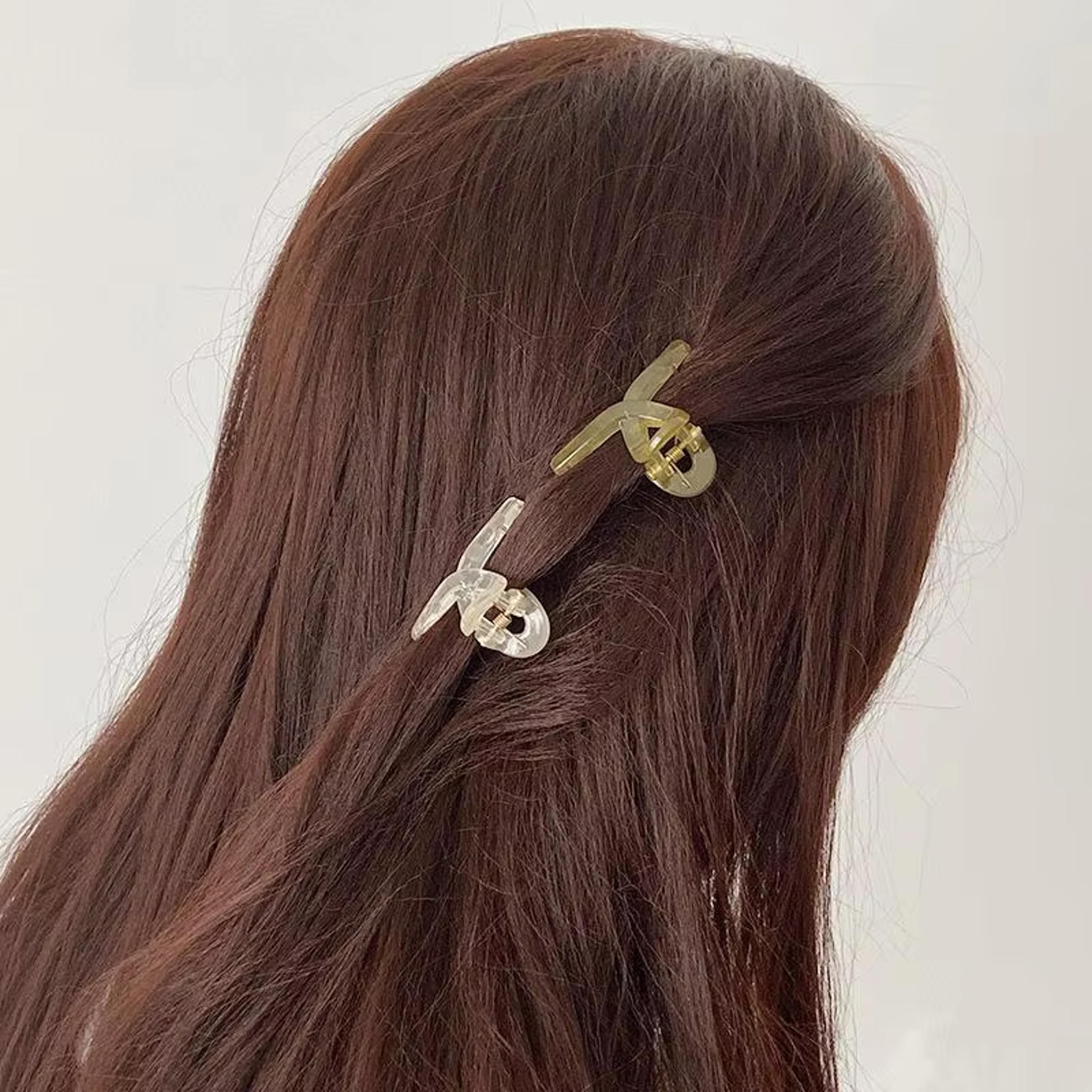 mini hair claw clips transparent jelly hair clips for women