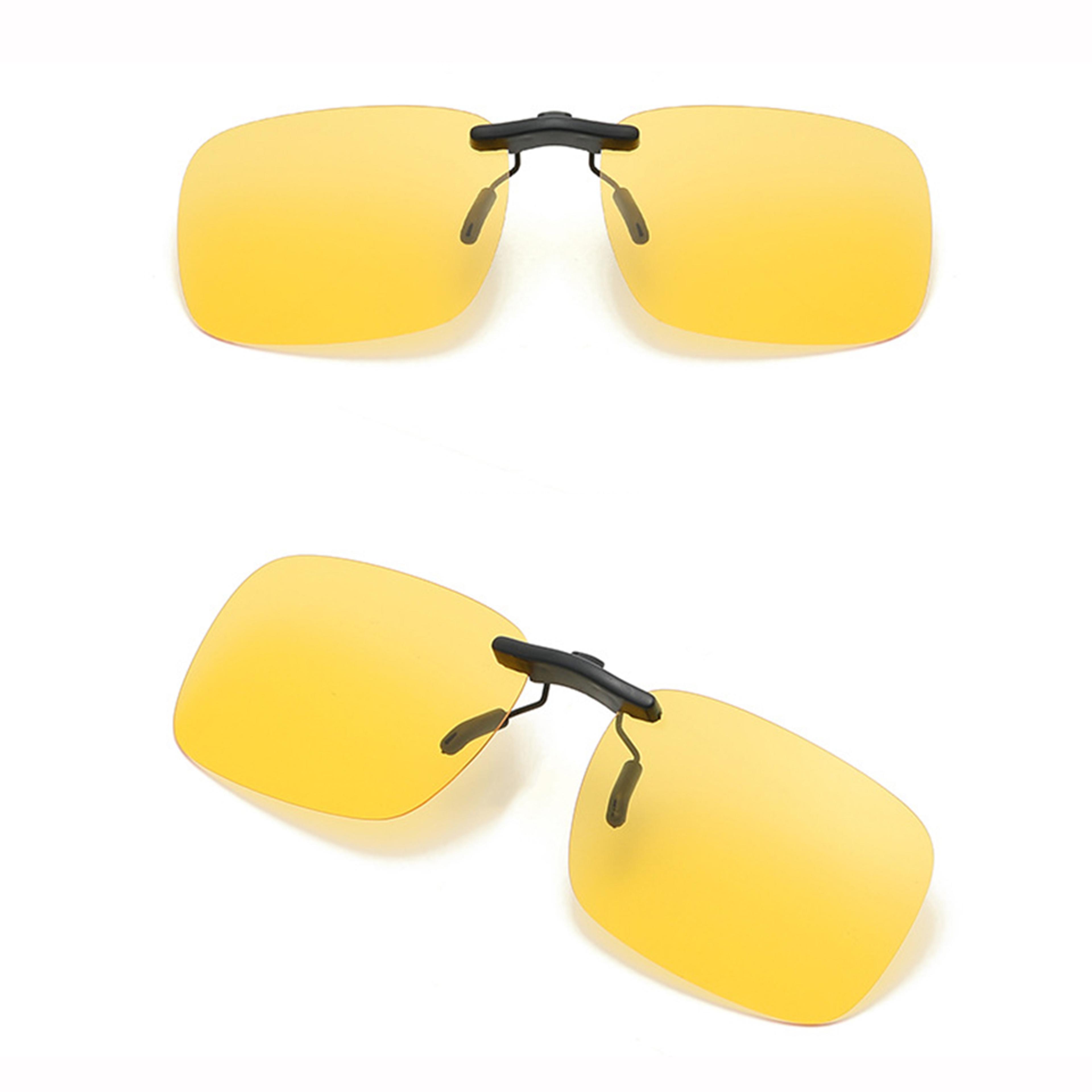 polarized clip on sunglasses uv anti glare rimless lenses for prescription glasses