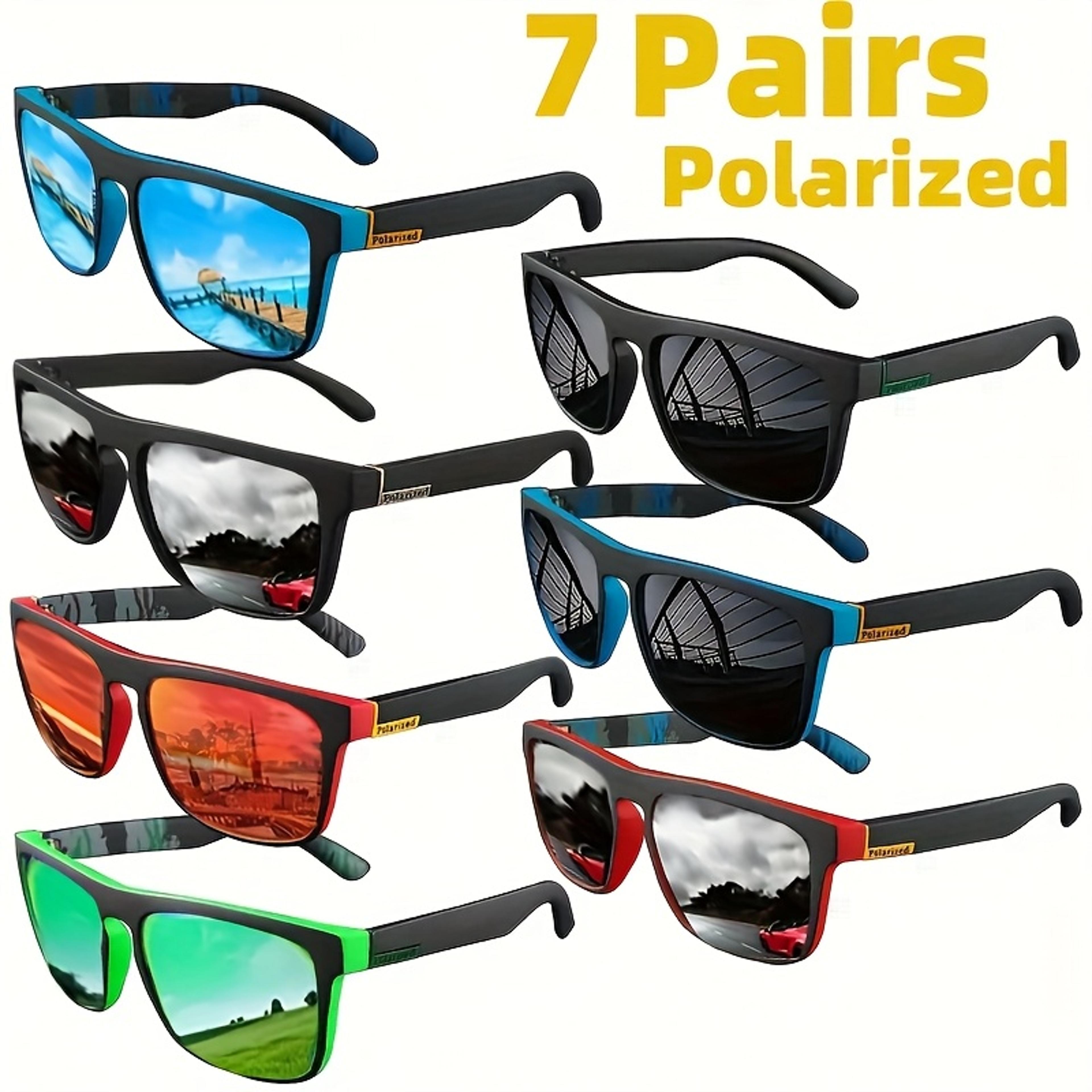 polarized sunglasses set with square frames for driving, travel & outdoor adventures