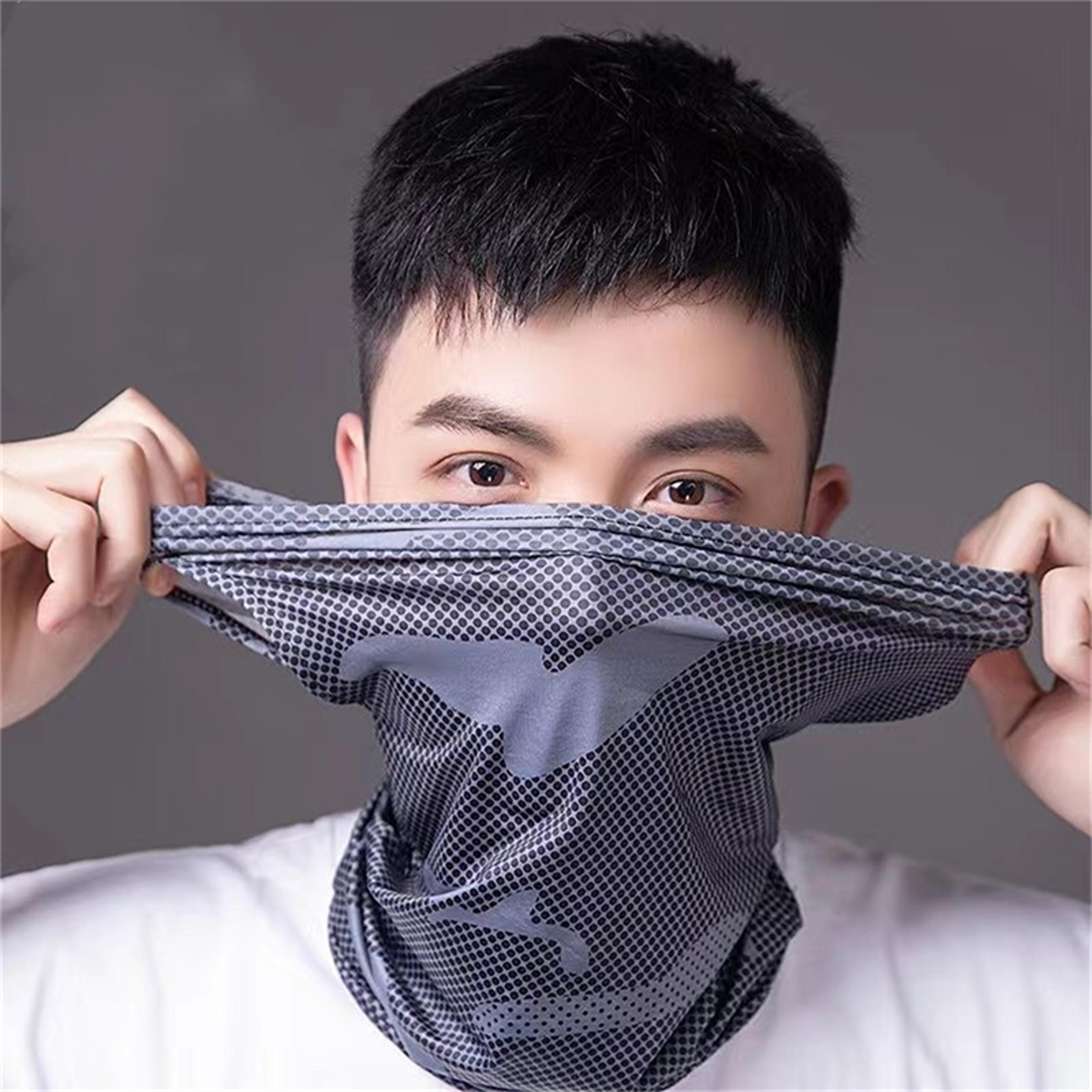 cooling ice silk neck gaiter uv protection face cover for hiking, cycling & outdoor sports