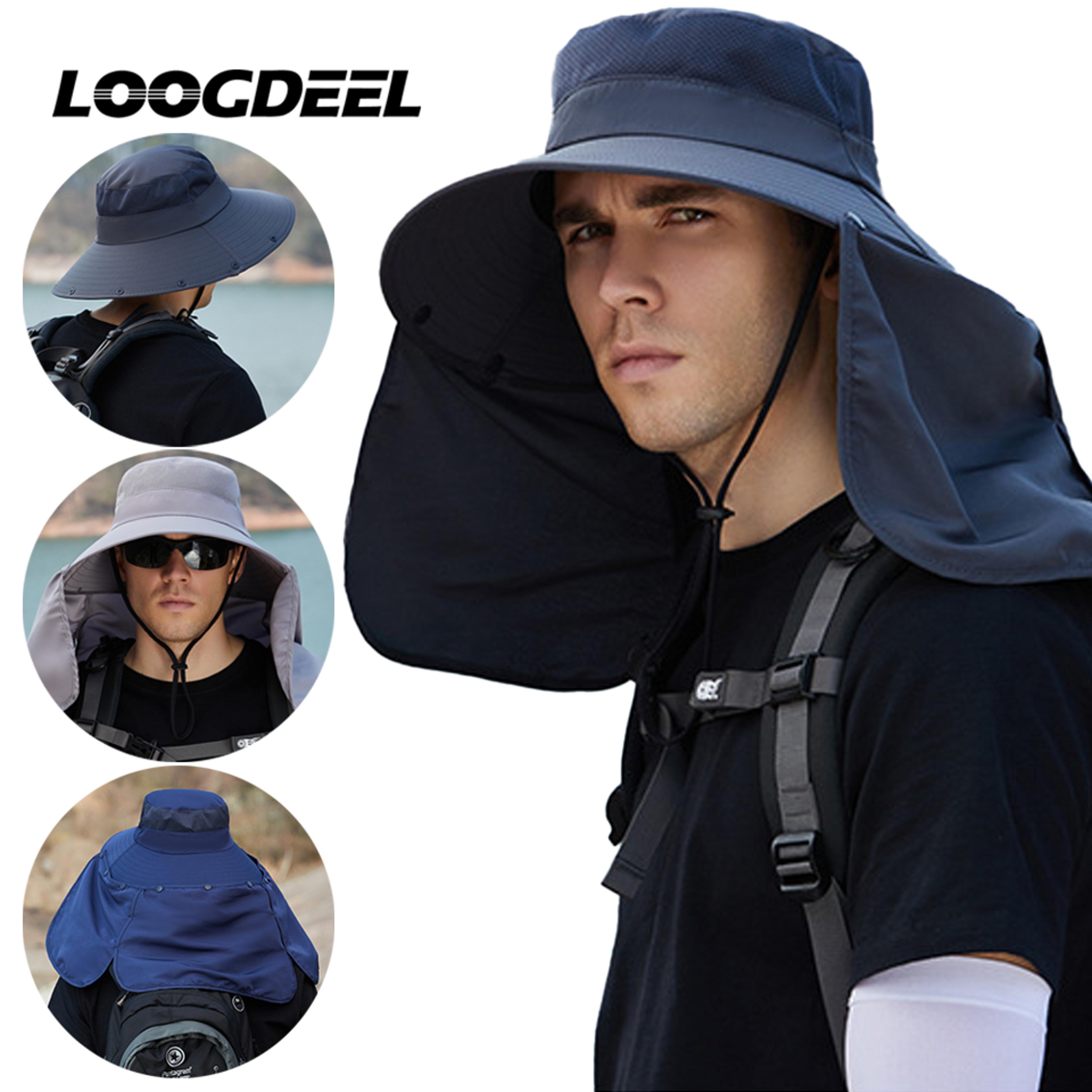 sun protection hat with face cover wide brim uv protection fishing & cycling cap
