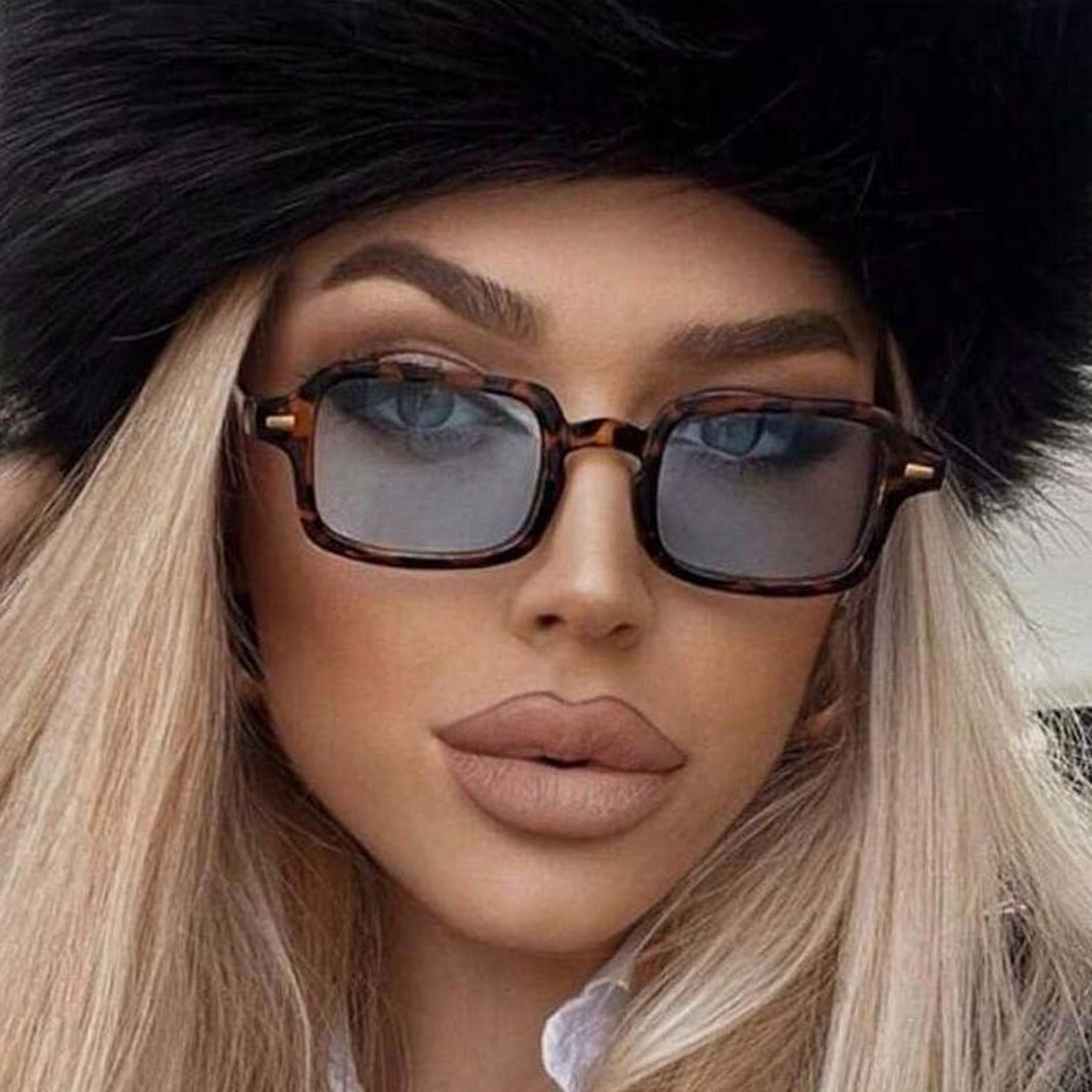 retro square rectangle sunglasses for men & women vintage designer mirror shades