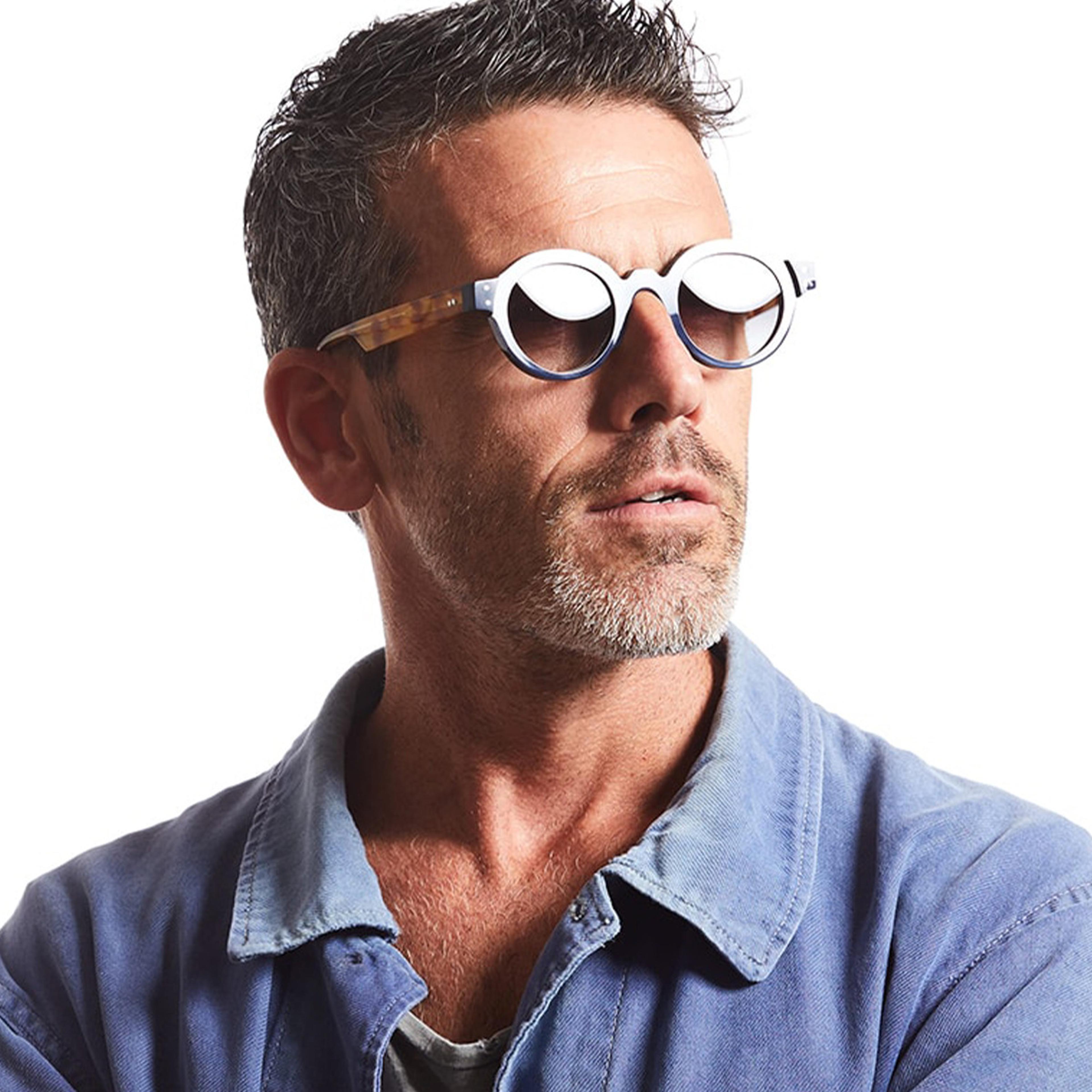 retro round uv sunglasses for men & women punk rivet unisex shades