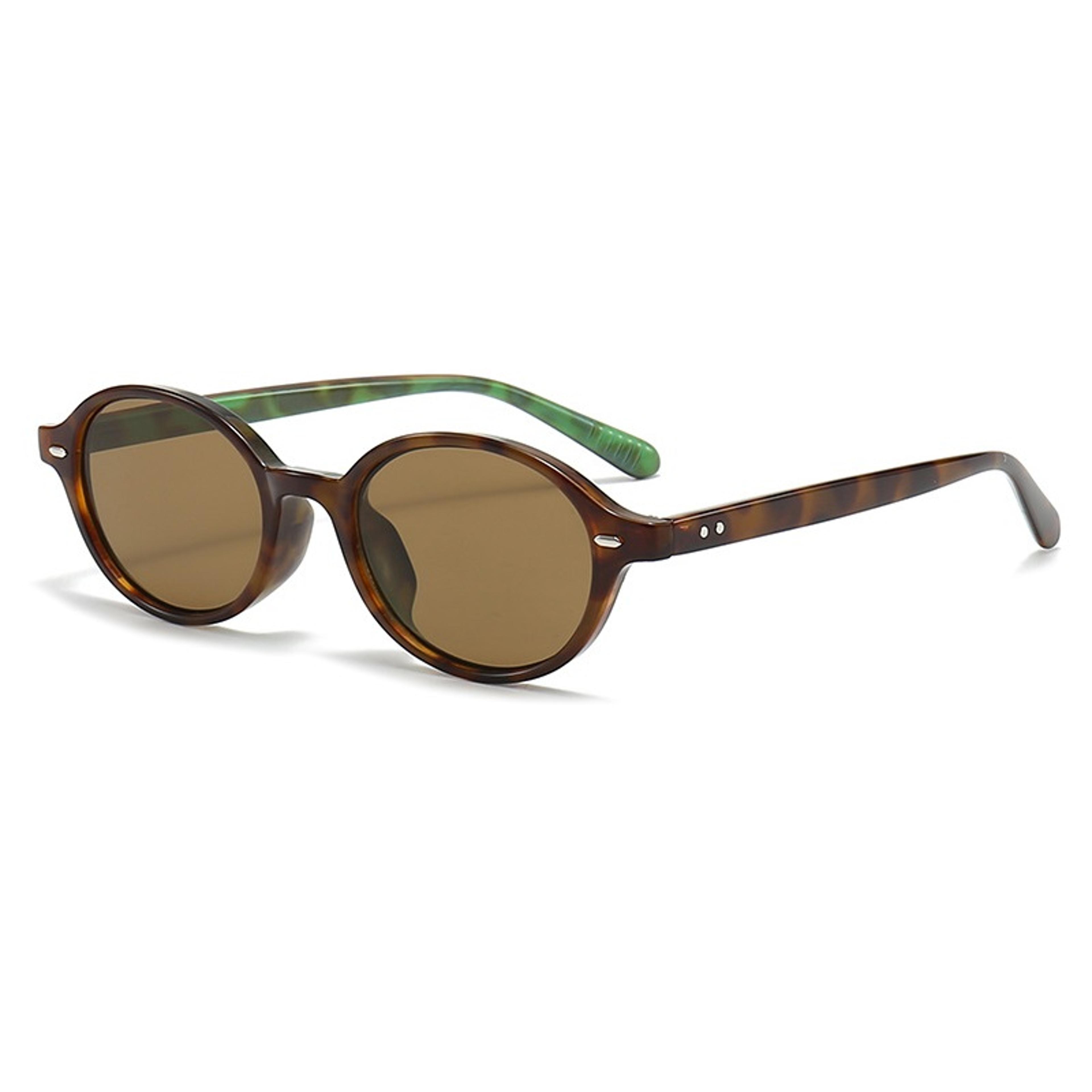retro small oval uv sunglasses with rivet detail for women & men