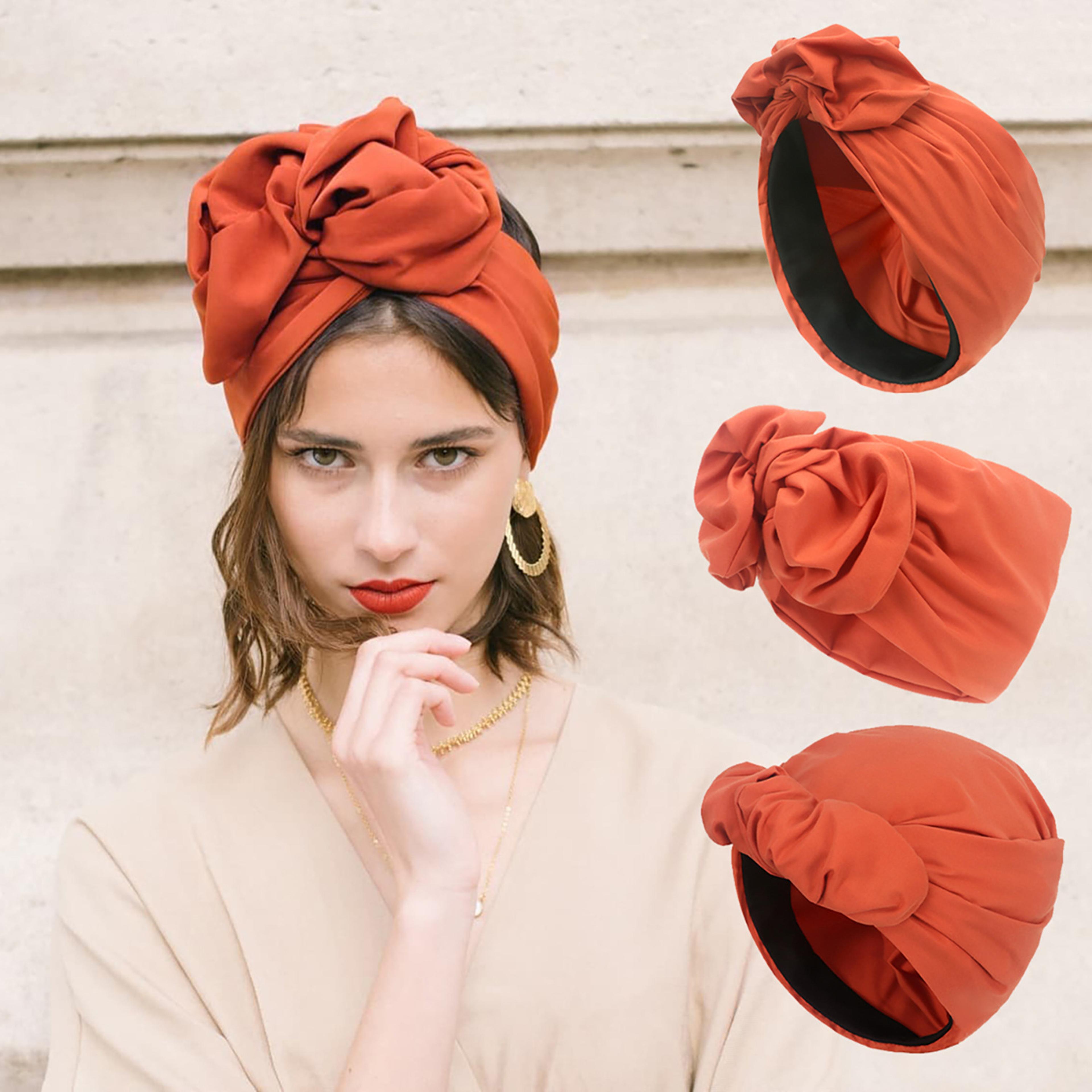 vintage soft turban hat for women elegant women's head wrap & stretch headscarf cap