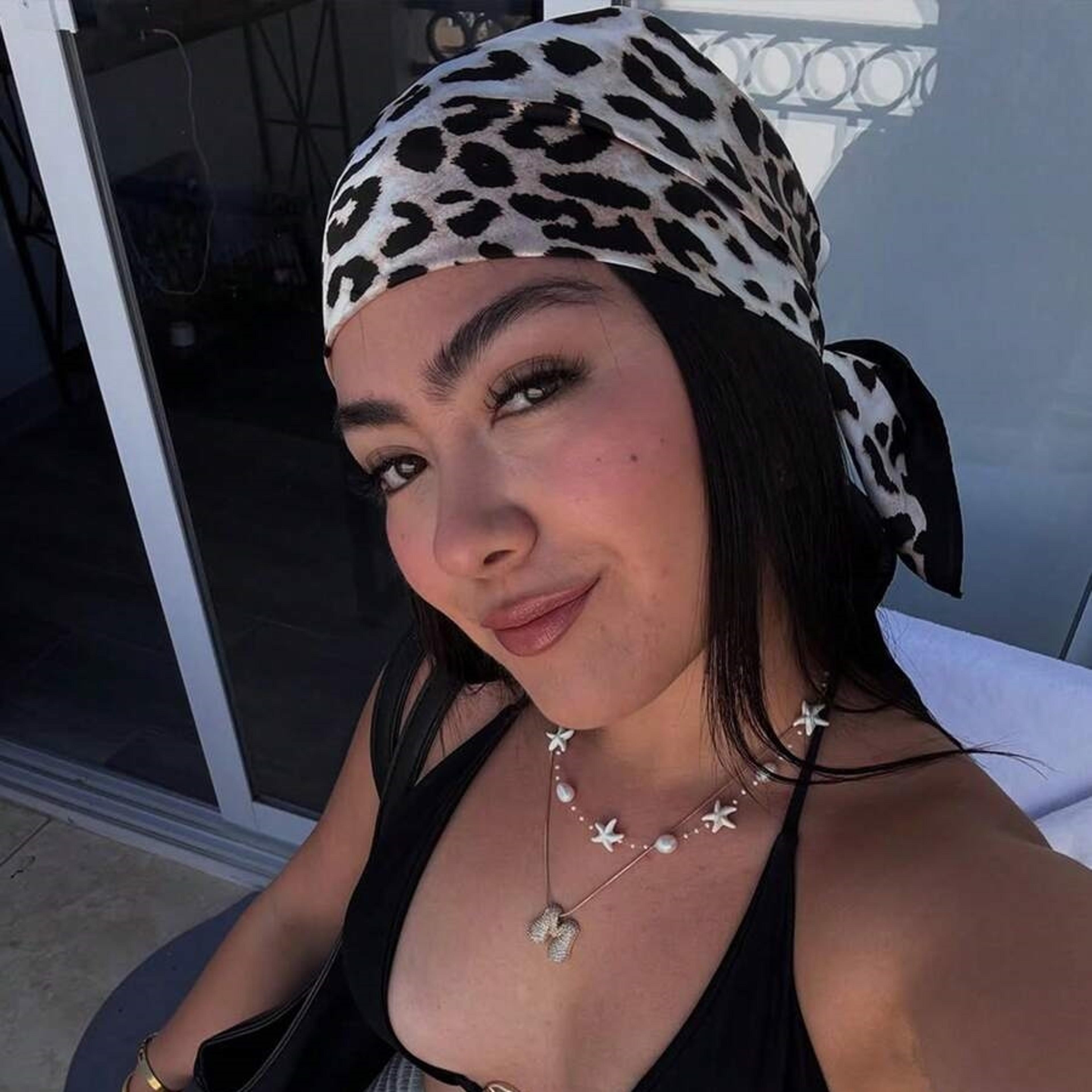 elegant leopard print scarf satin hair scarf square neckerchief for women