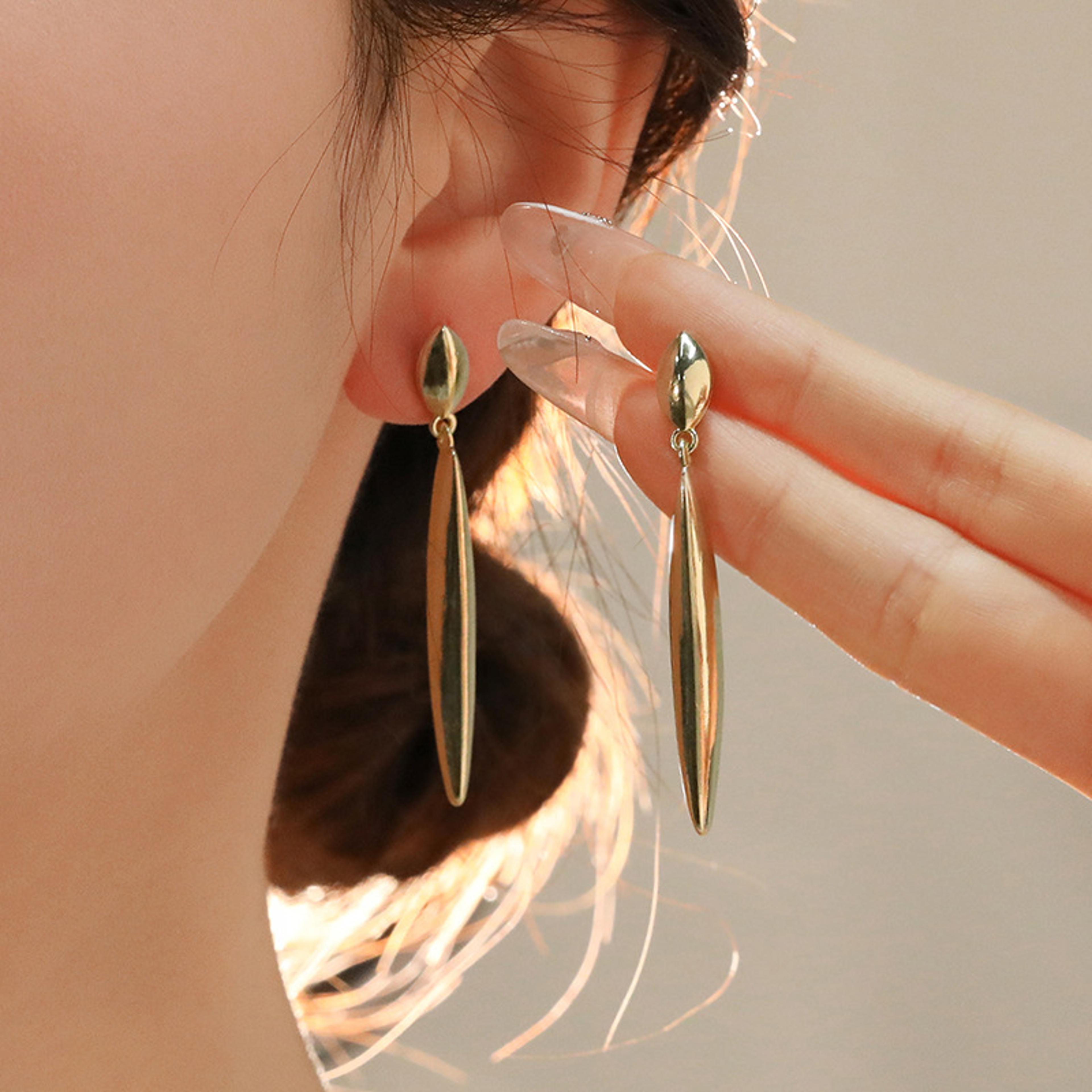 vintage gold dangle earrings for women waterdrop geometric statement jewelry