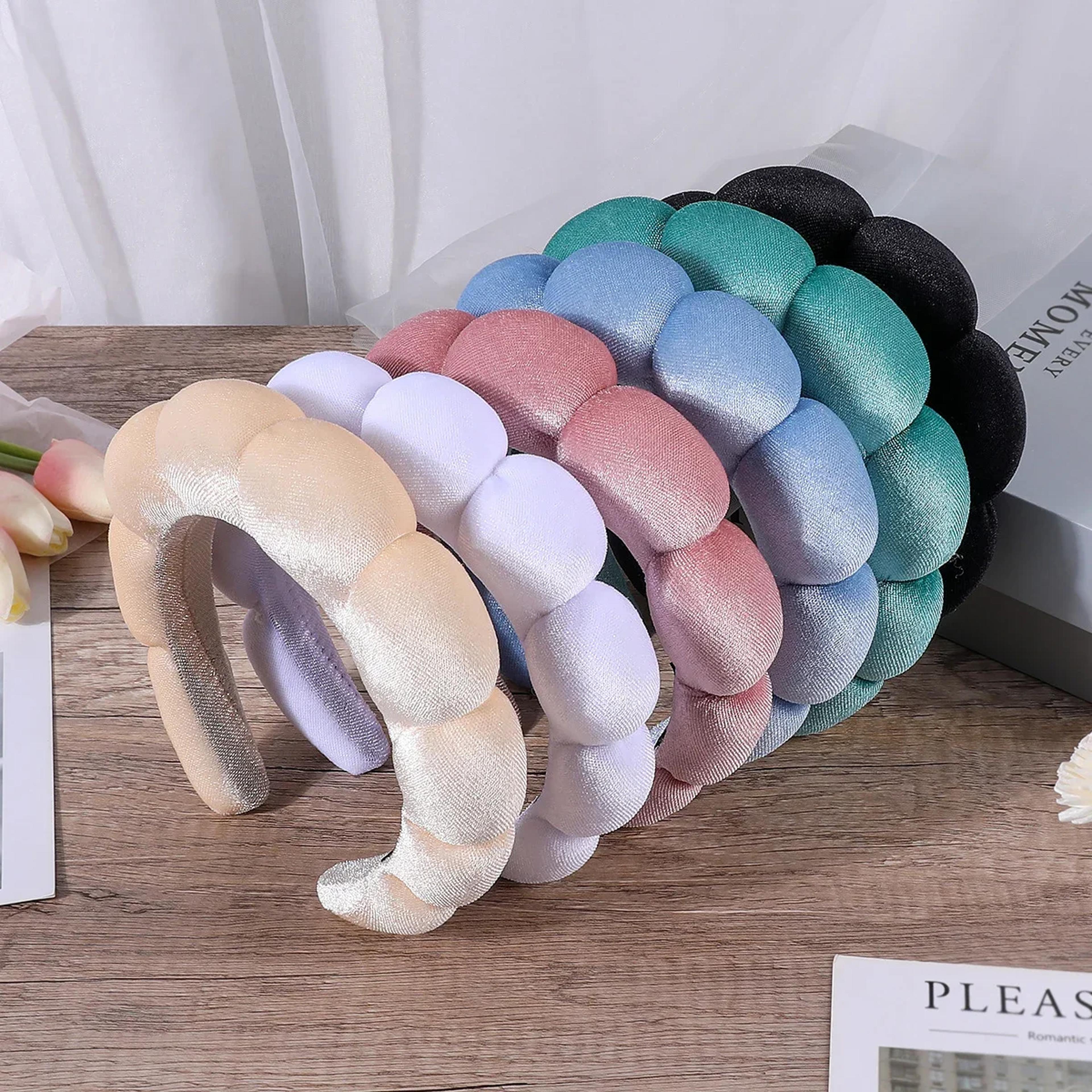 soft terry spa headband for women puffy makeup headband for skincare, face wash & yoga