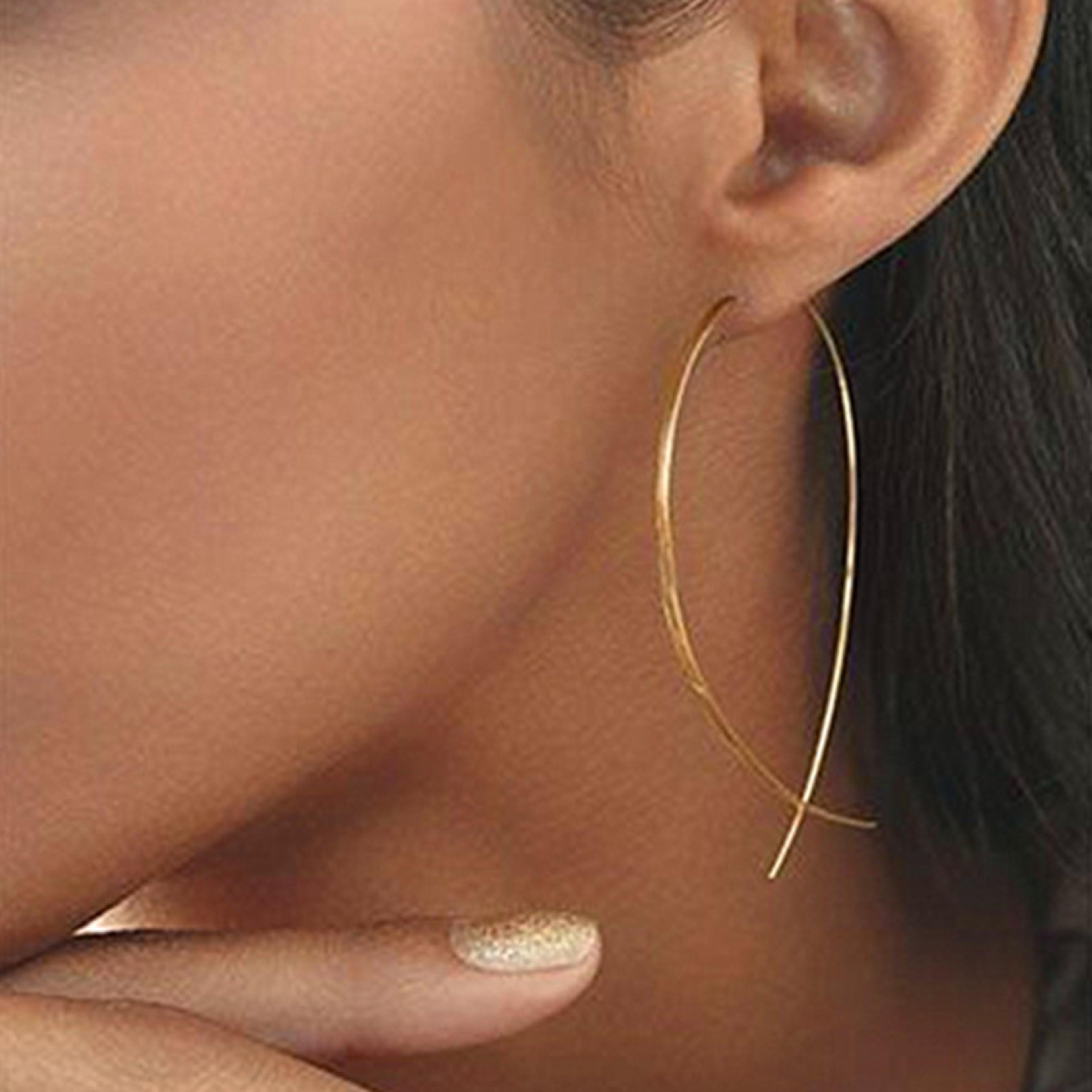 elegant long drop earrings for women minimalist snake chain earrings with tassel design
