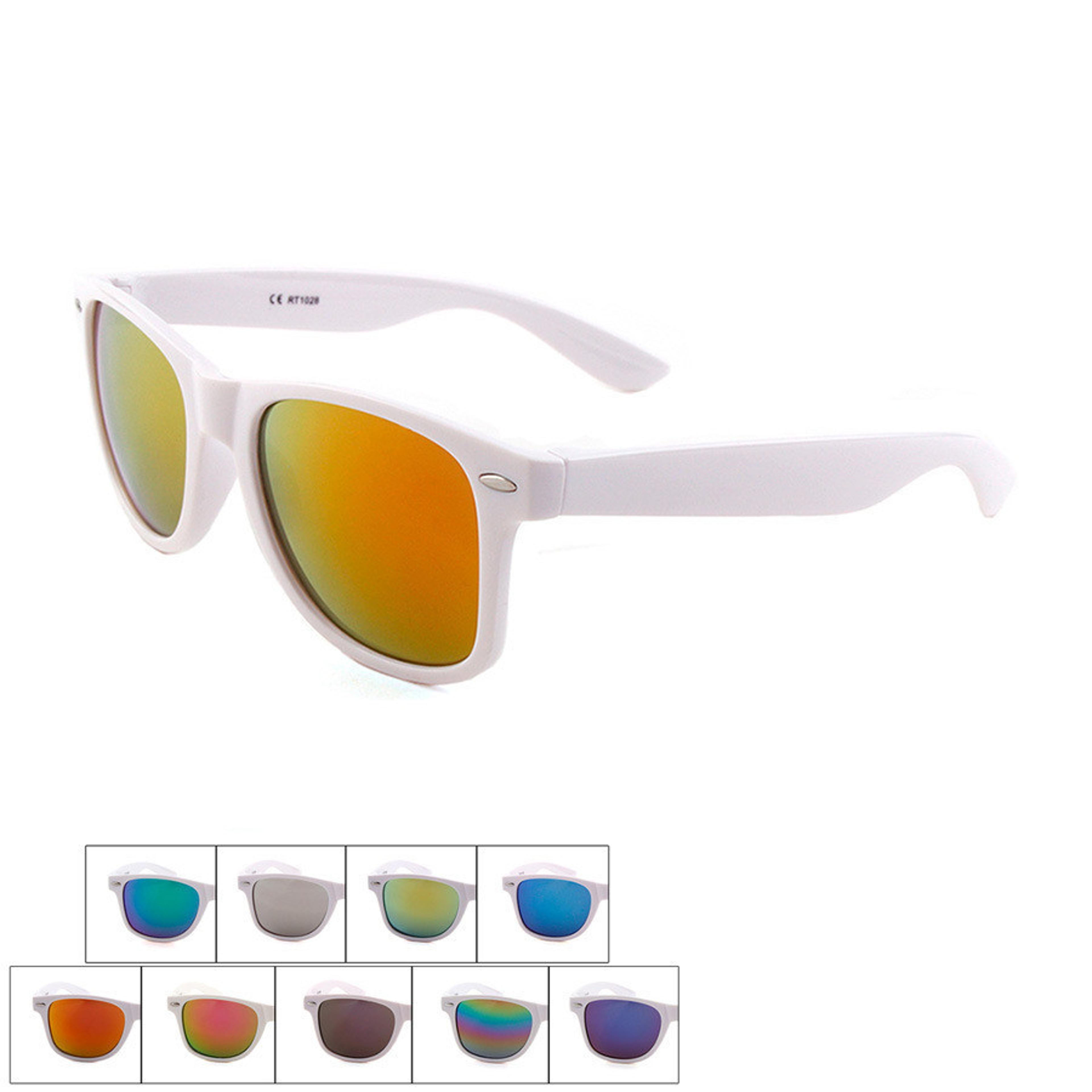 retro white frame unisex sunglasses stylish uv protection fashion eyewear