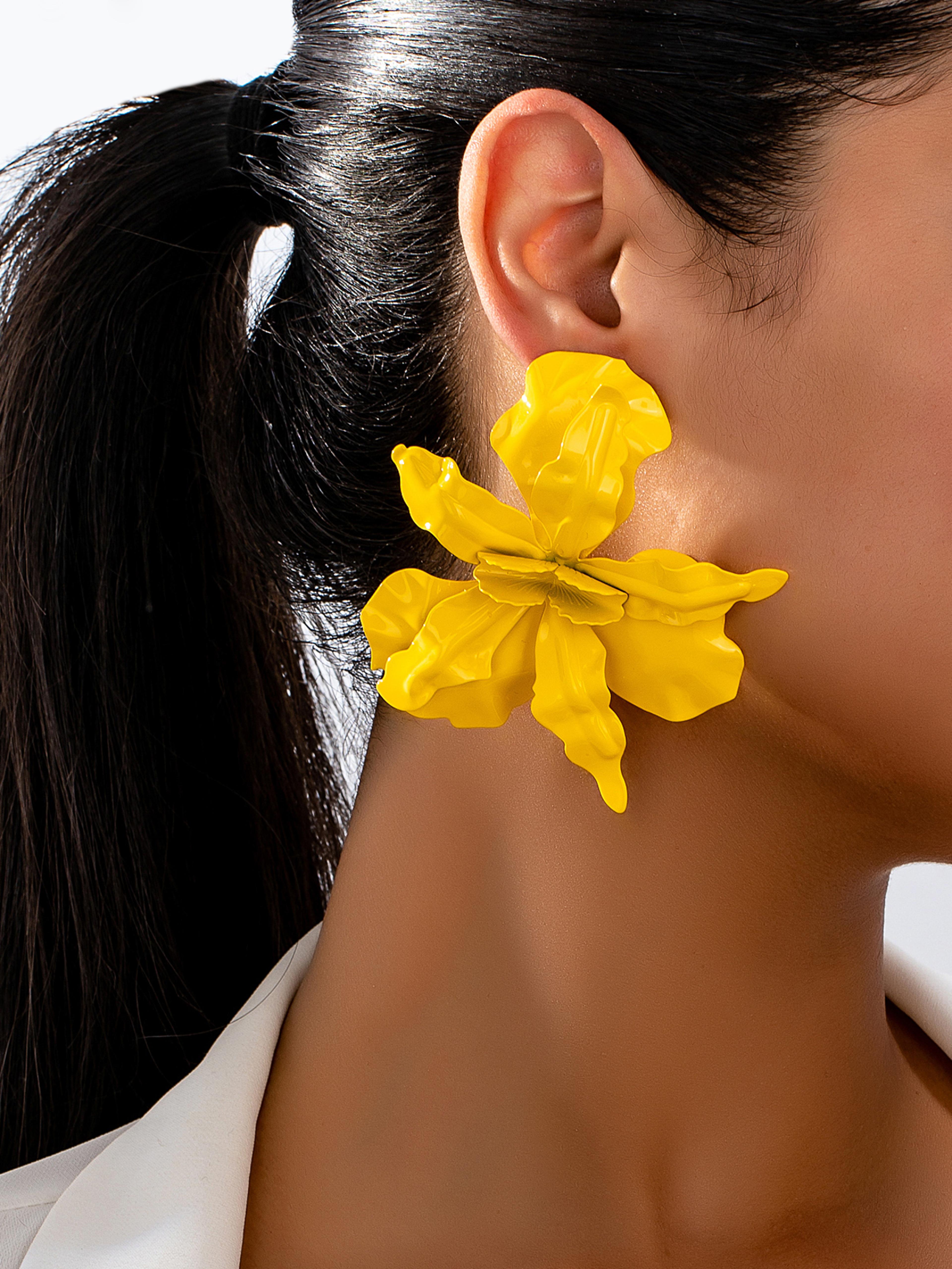 sunshine bloom flower stud earrings oversize flower earrings for women