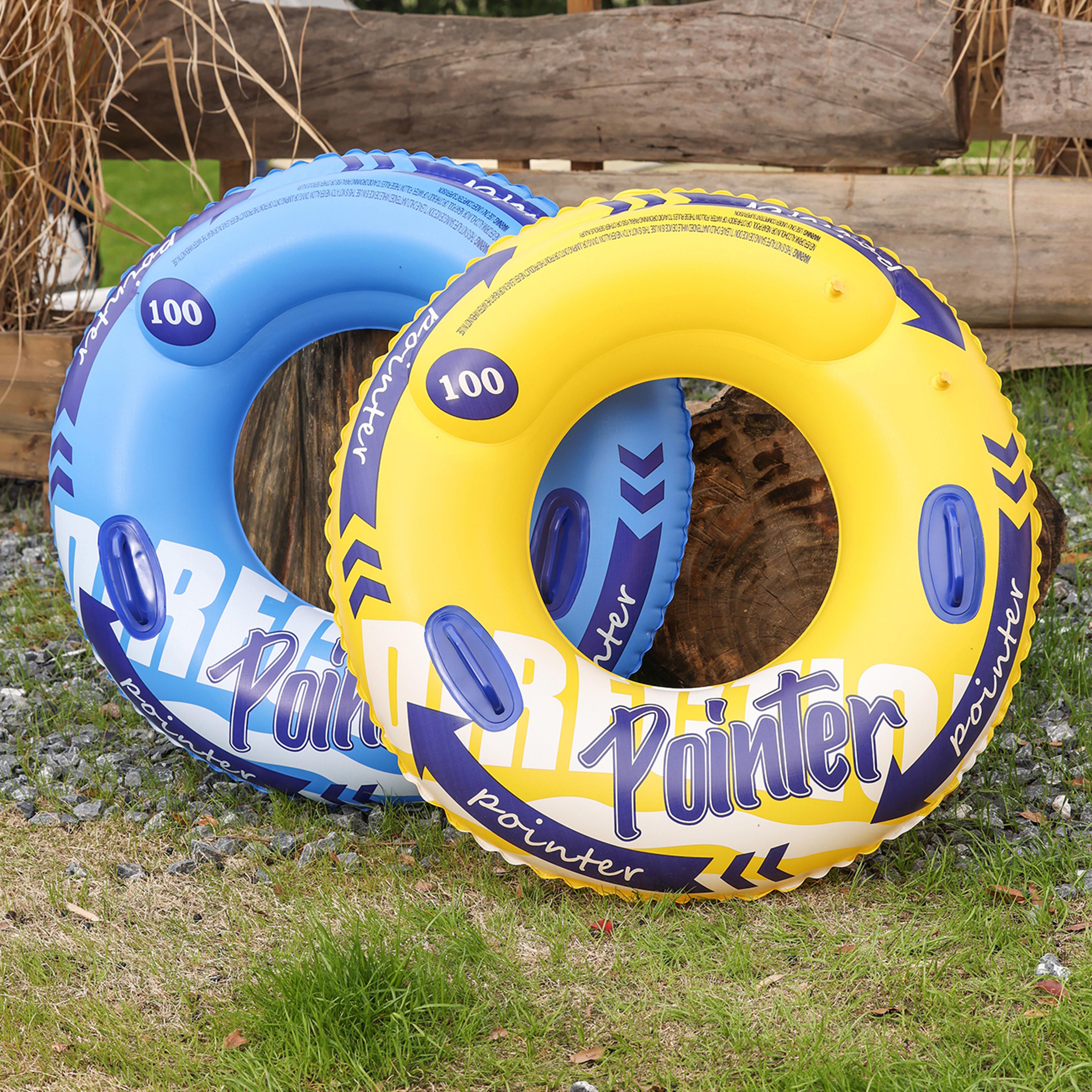 double balloon pool float for adults inflatable swim ring for pool, beach & lake fun