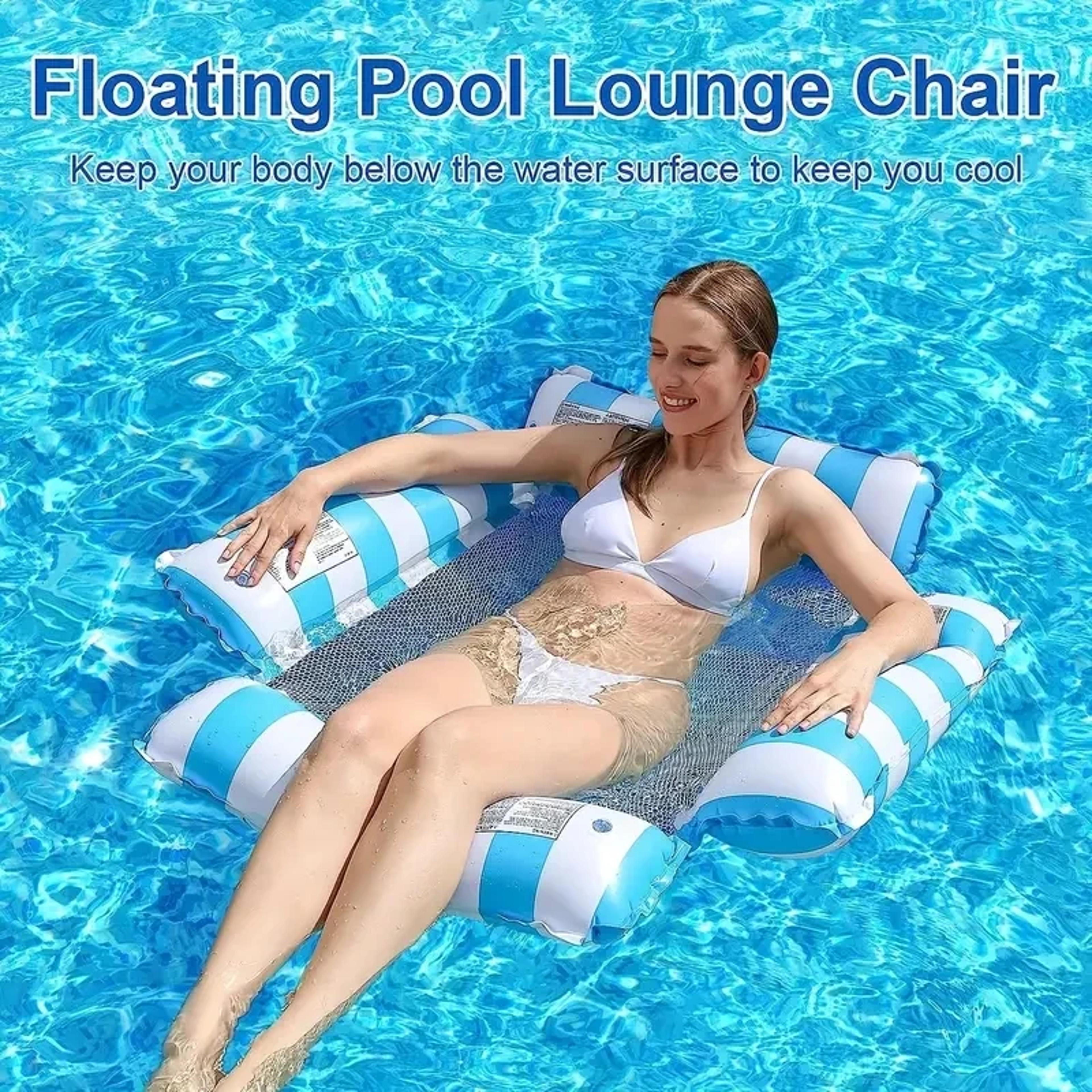 tube pool hammock float inflatable water lounge for pool, beach & lake relaxation