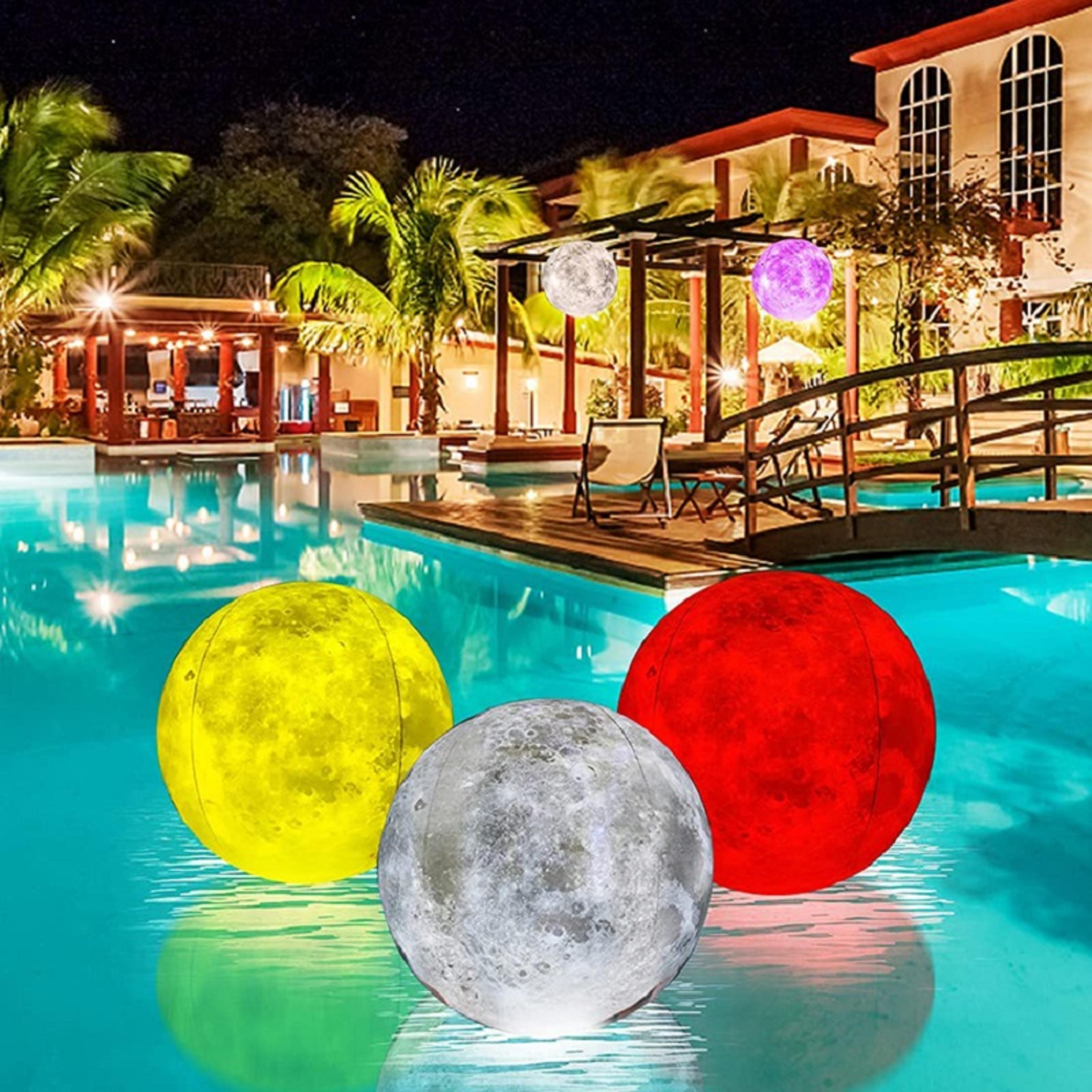 floating pool light inflatable moon ball with remote for pool, garden & outdoor decor