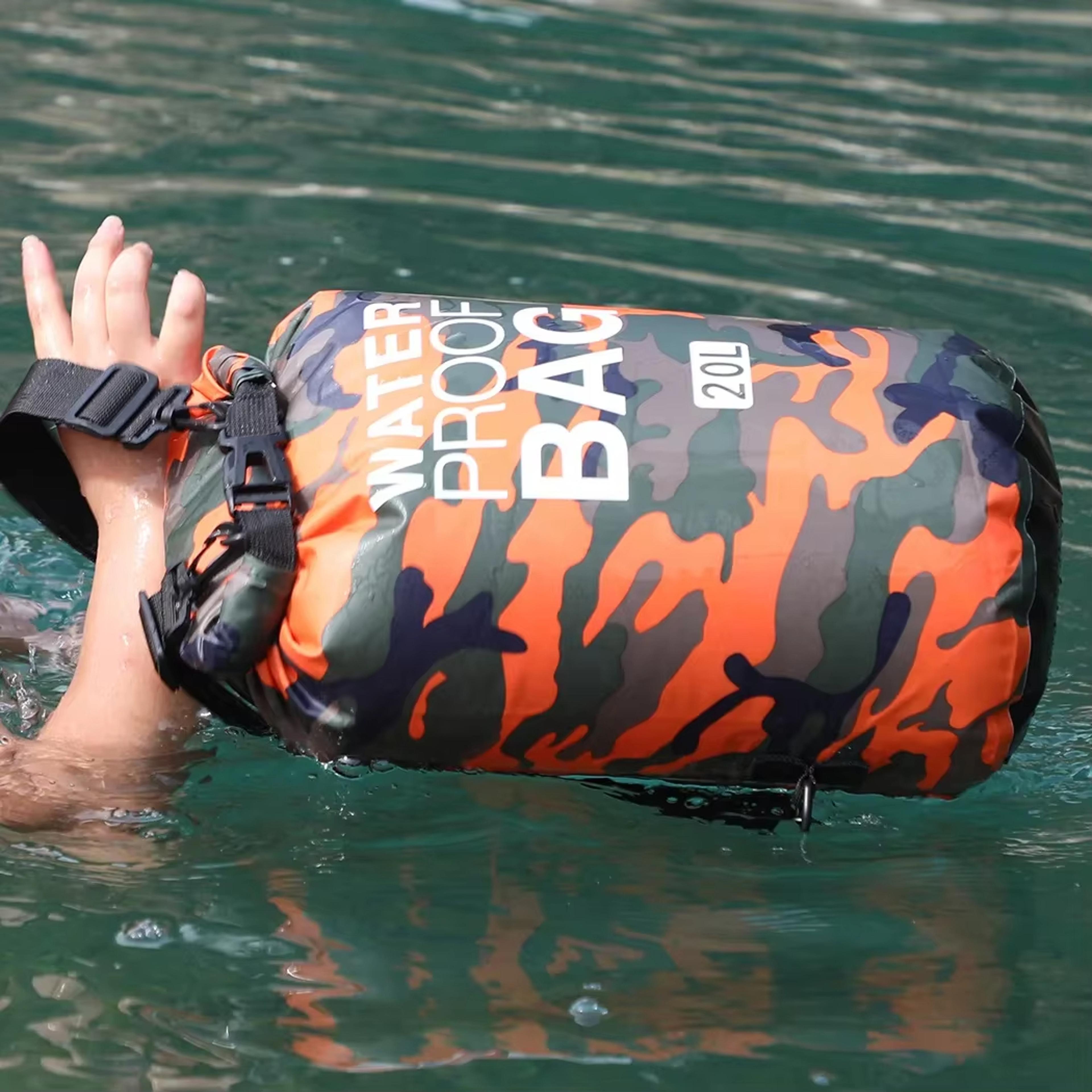 adventure shield waterproof dry bag floating storage sack for kayaking, camping, hiking & beach travel