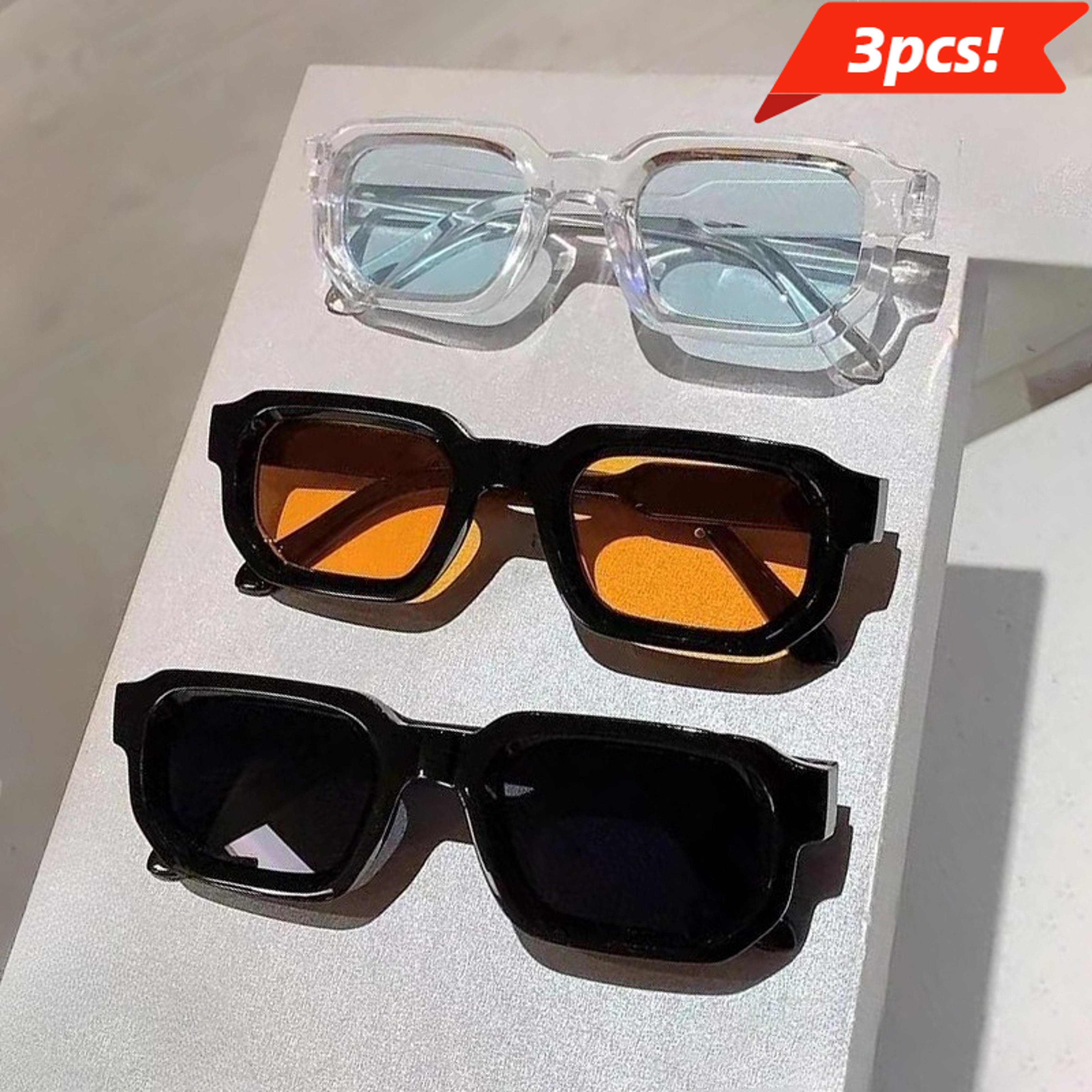vintage rectangle uv sunglasses retro fashion eyewear for men & women