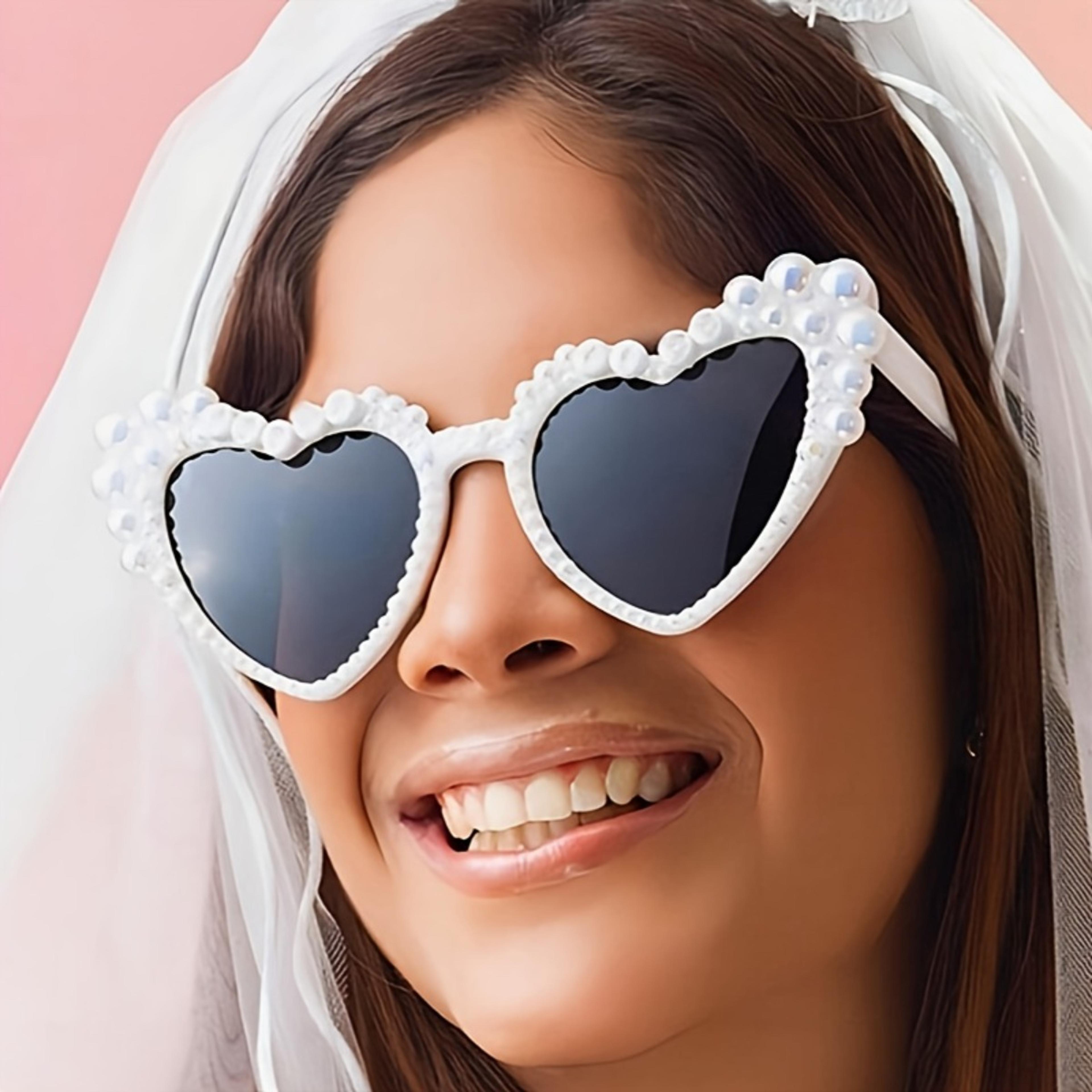 pearl heart shaped sunglasses for women anti reflective festival fashion eyewear