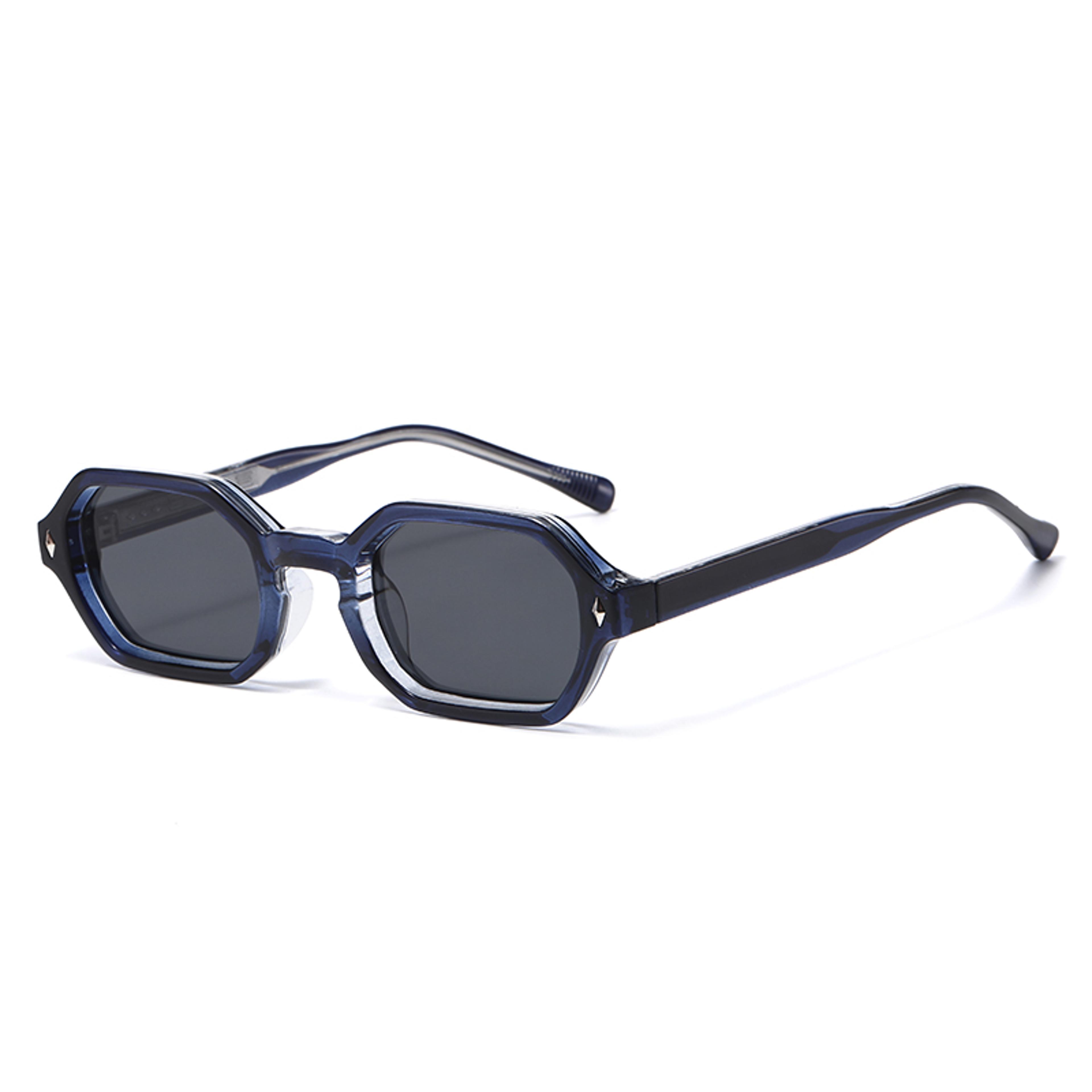 retro square uv sunglasses with thick frame designer style for men & women