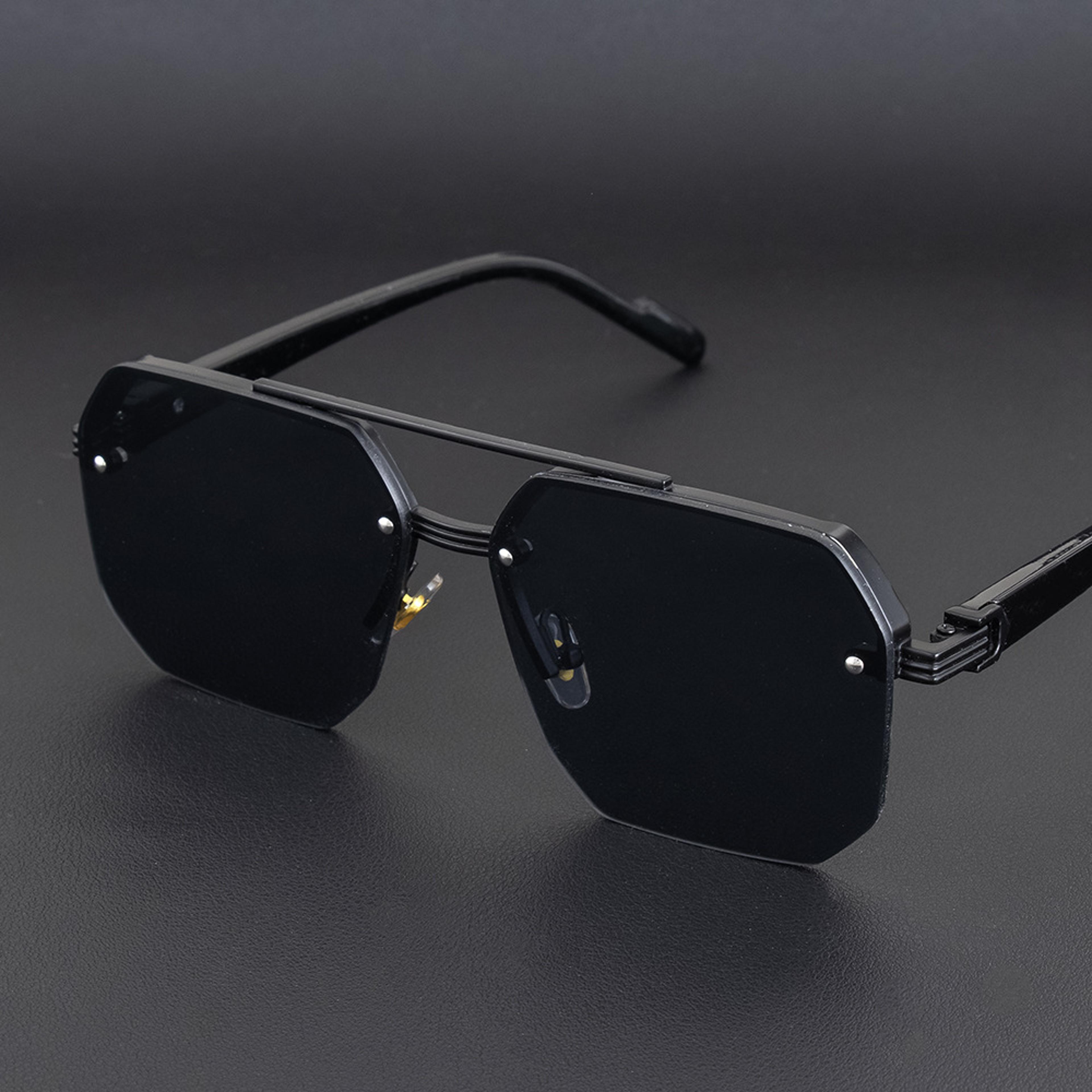 retro double bridge square sunglasses with uv sunglasses protection & gradient metal frame