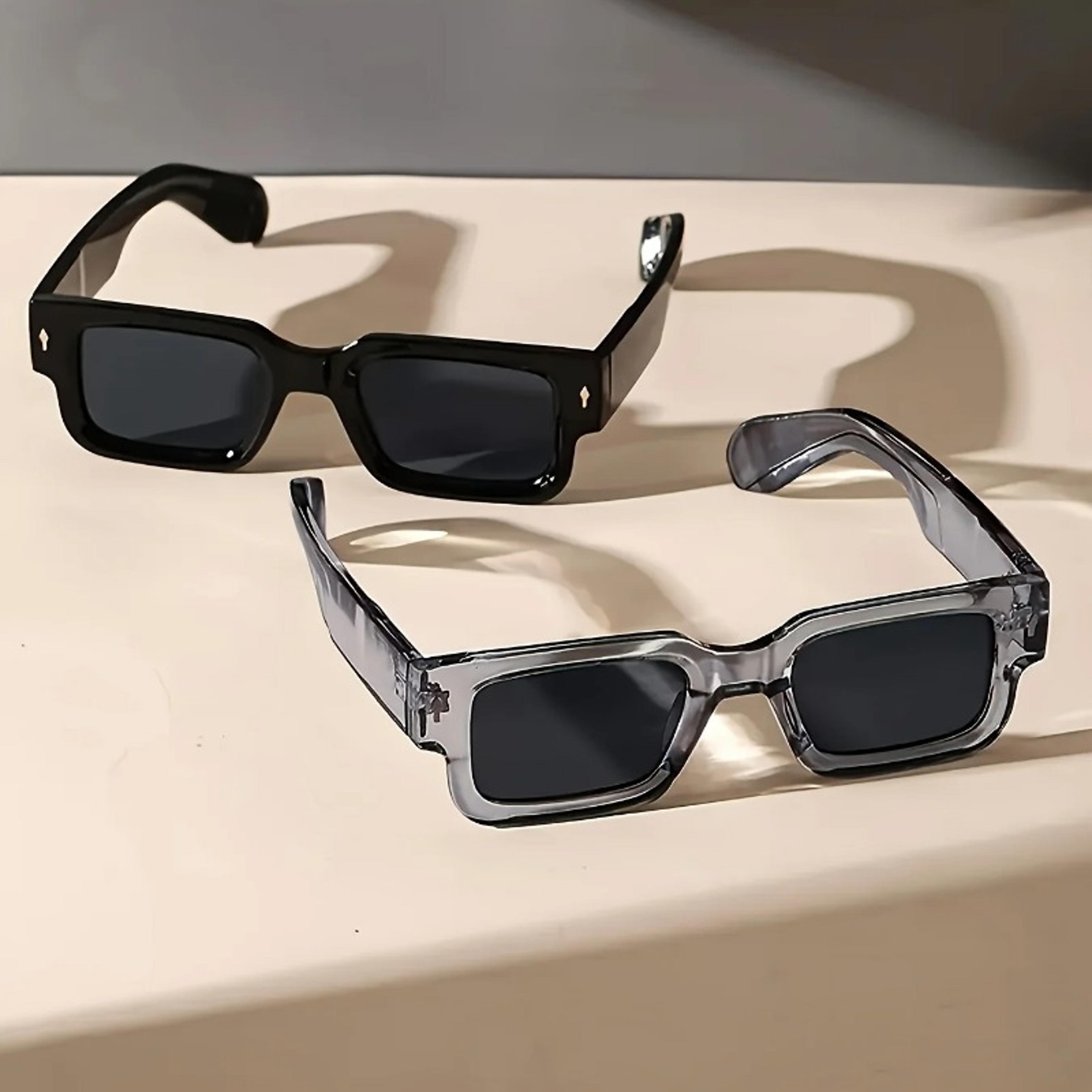 retro square uv sunglasses for men & women classic unisex sunglasses for driving & travel