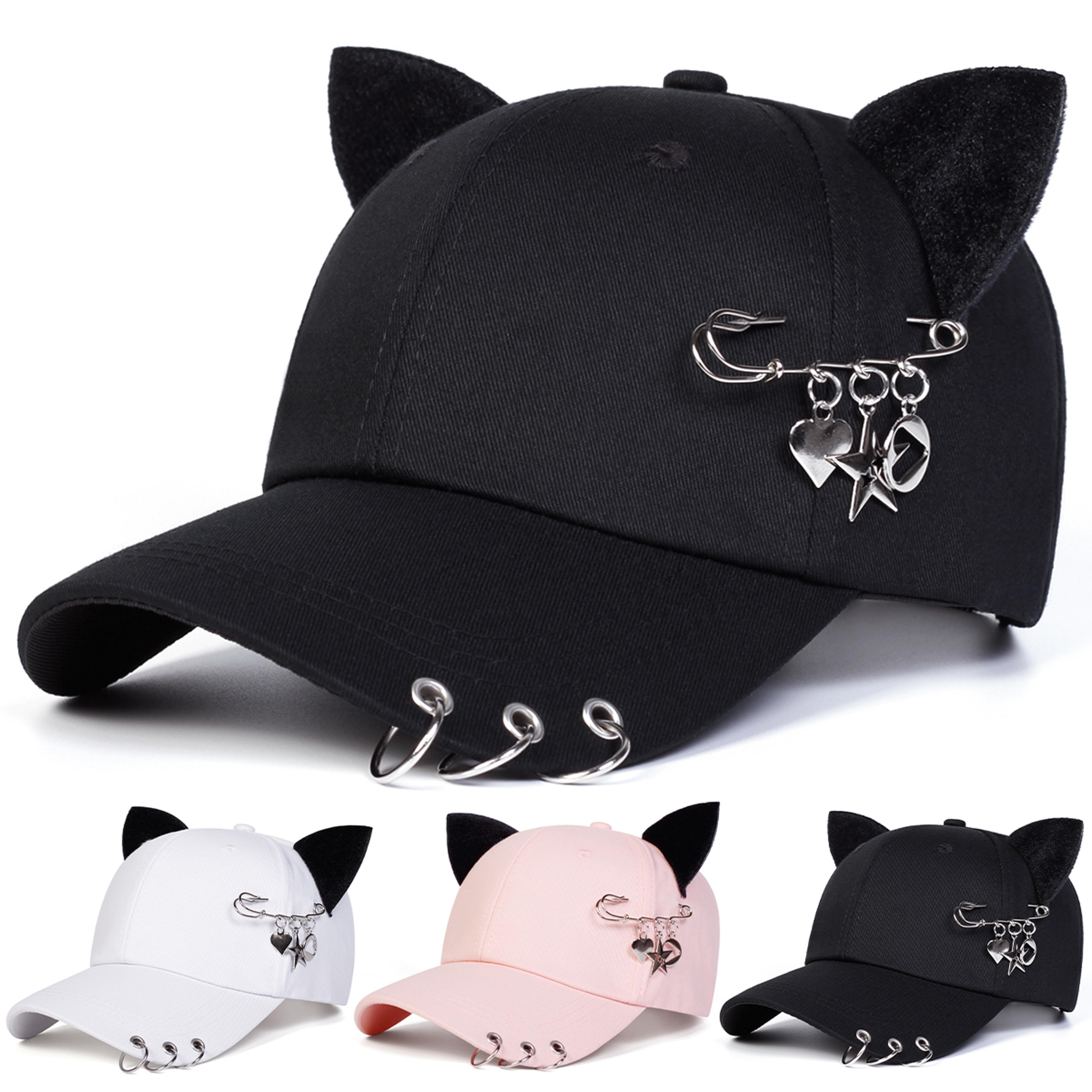 cute cat ear baseball cap adjustable unisex sun protection casual sports hat