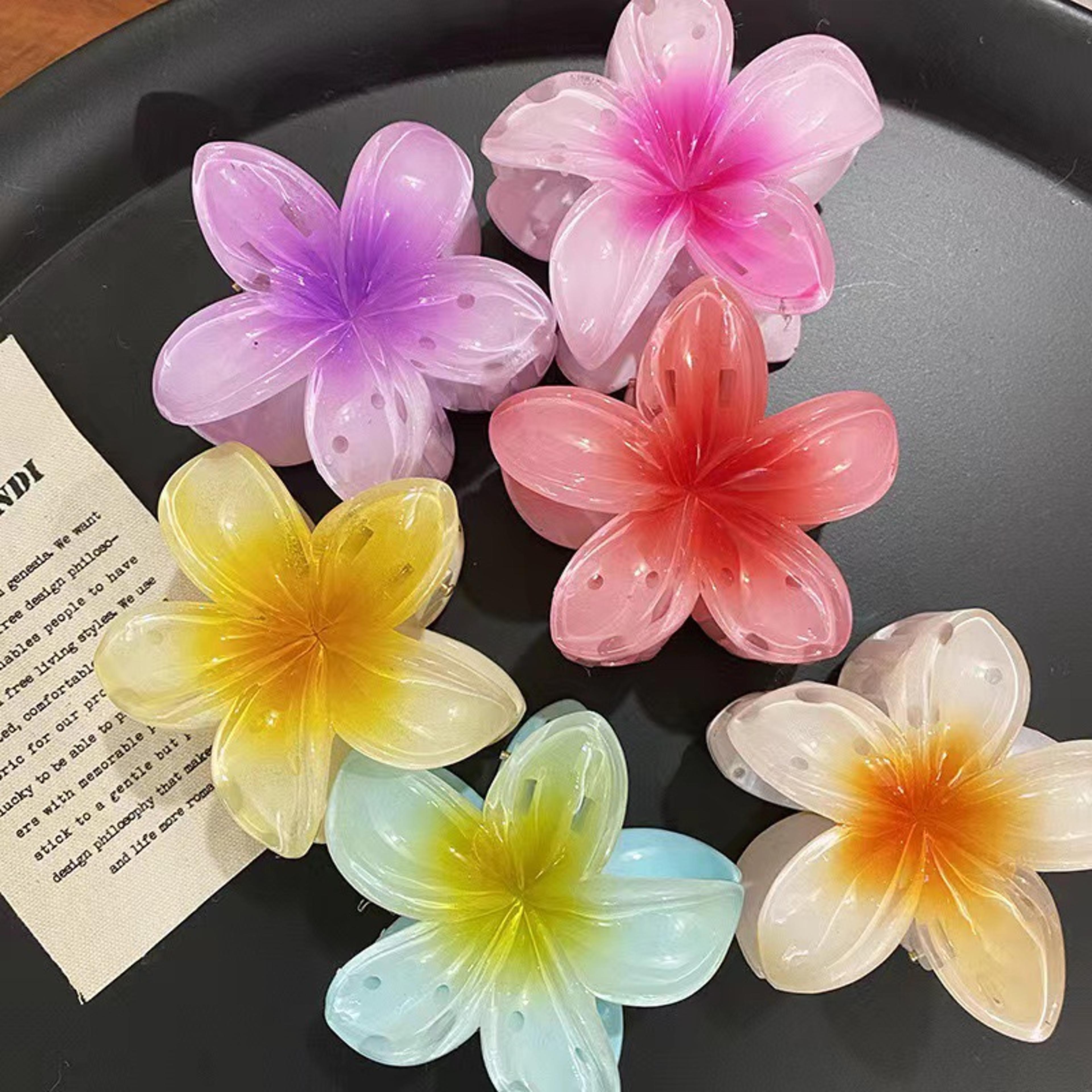 flower hair clip hawaiian beach hair claw for women and girls y2k summer hair accessory