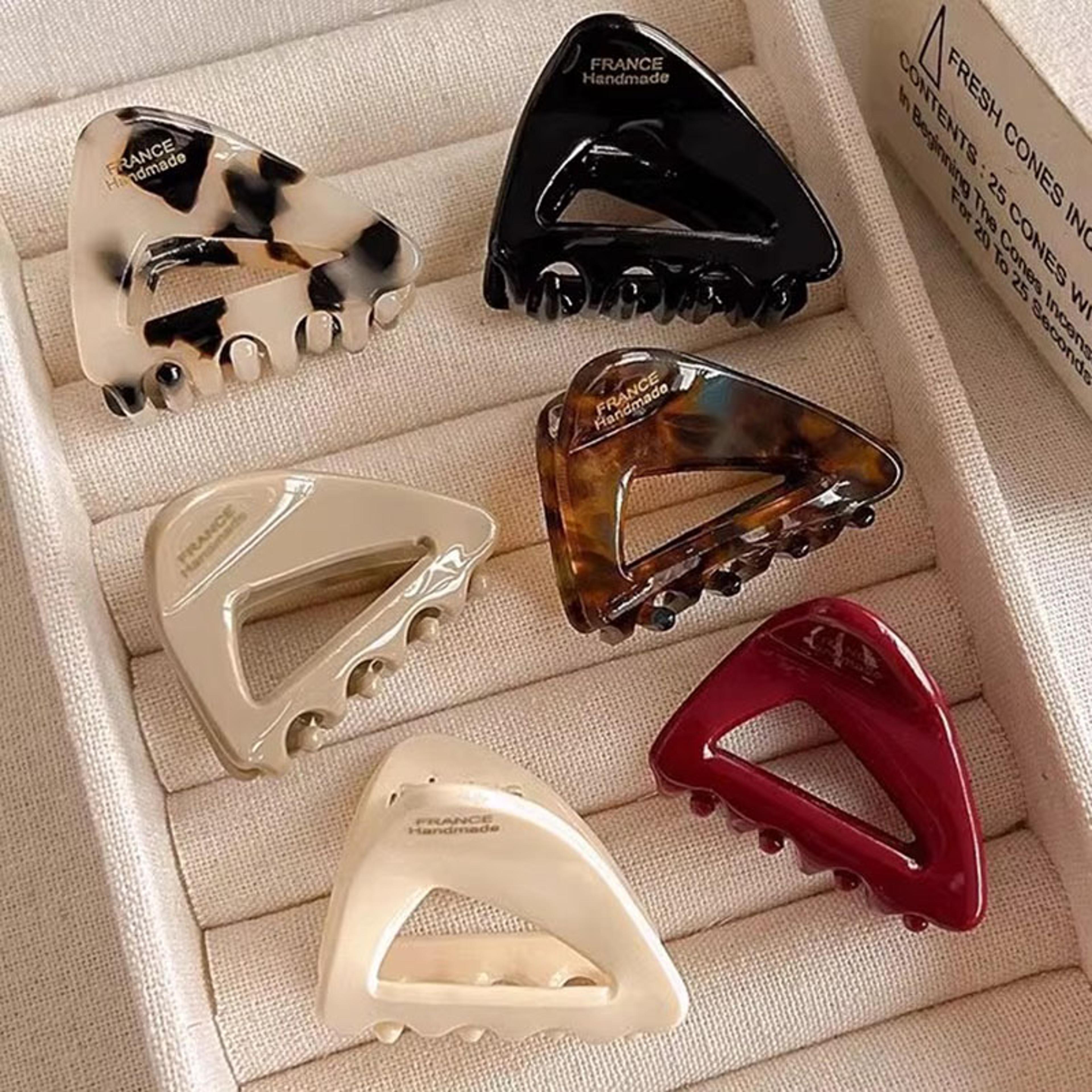 acetate hair clip triangle mini hair claw clip for women & girls
