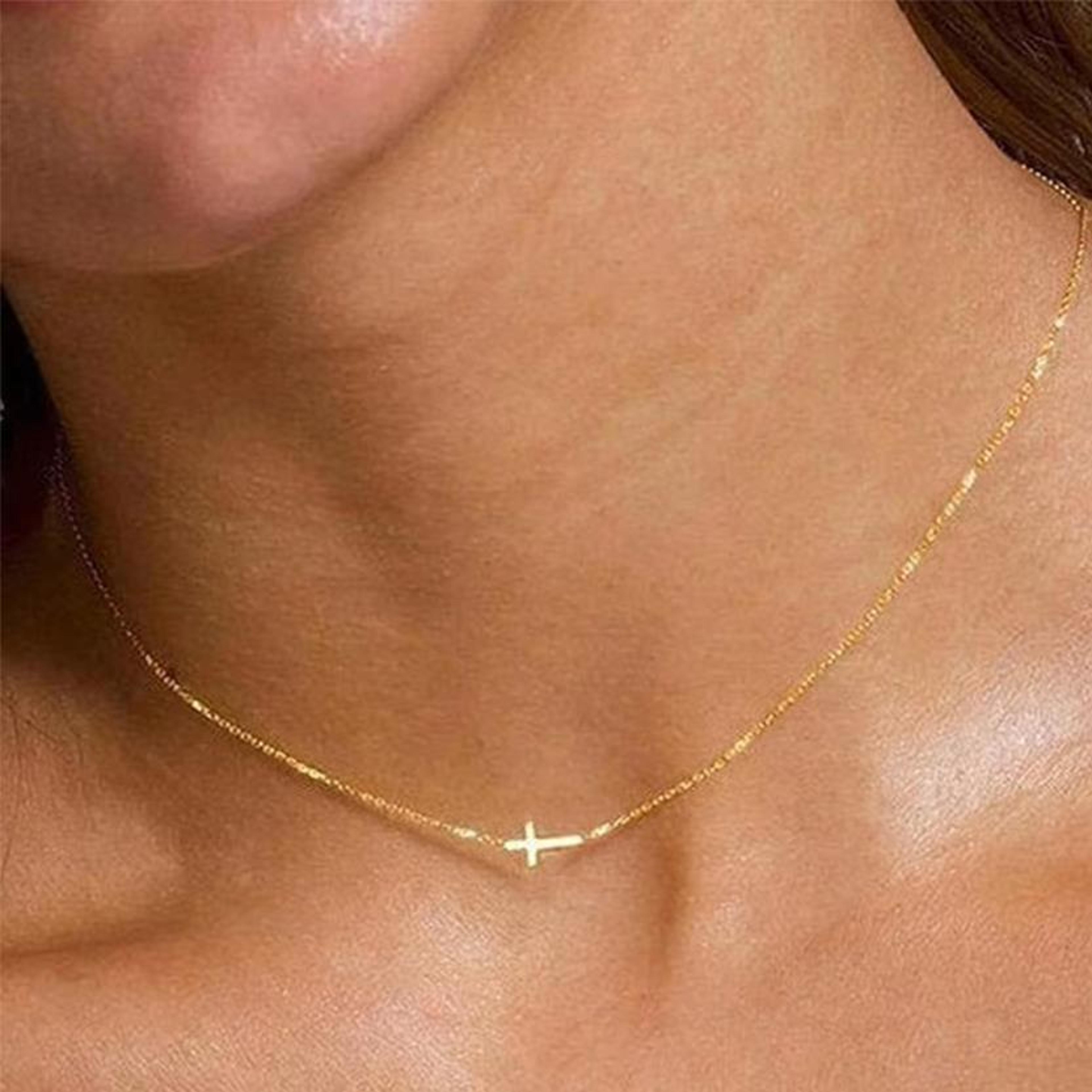vintage stainless steel cross necklace for women faith pendant everyday christian jewelry