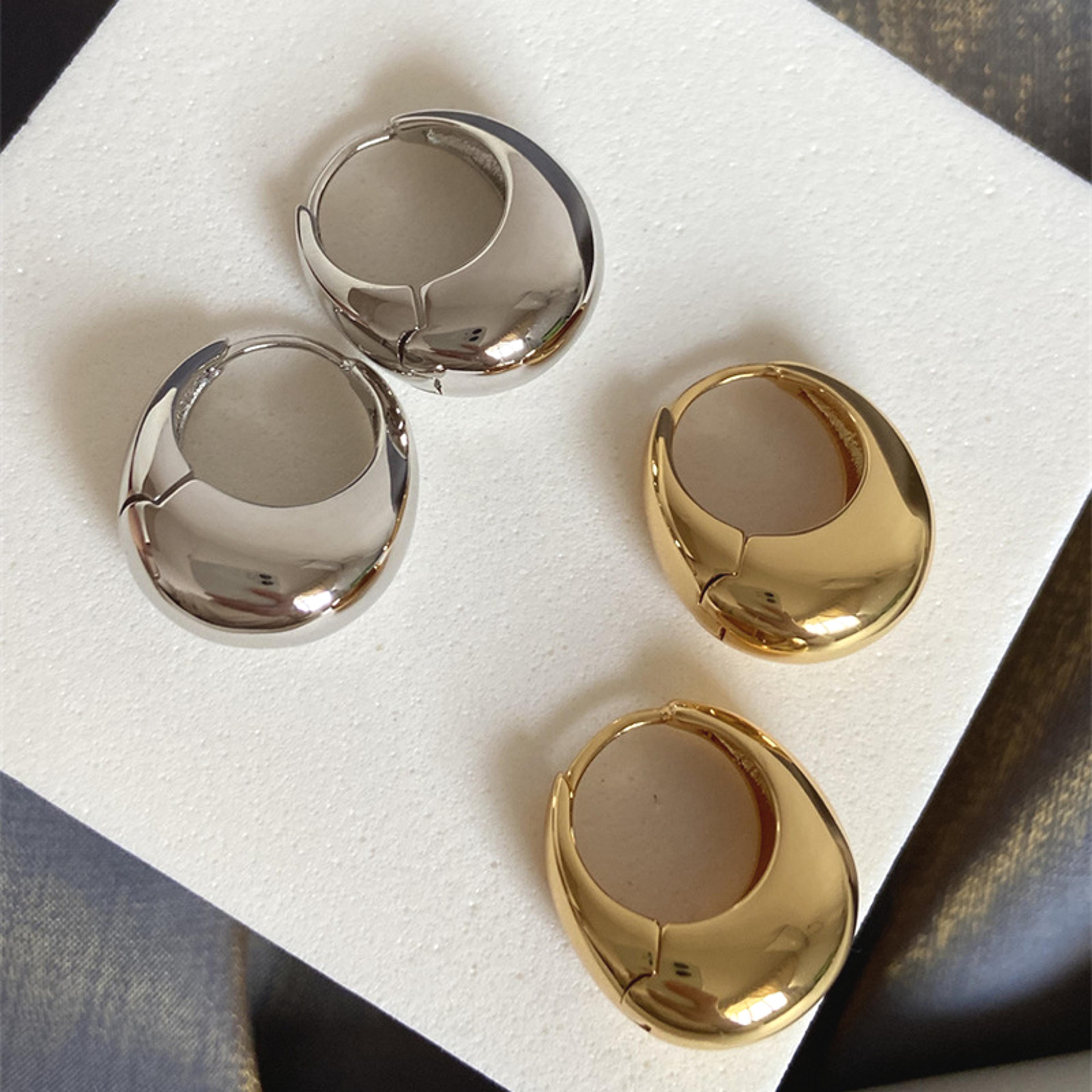 classic stainless steel hoop earrings chunky round statement hoops for women