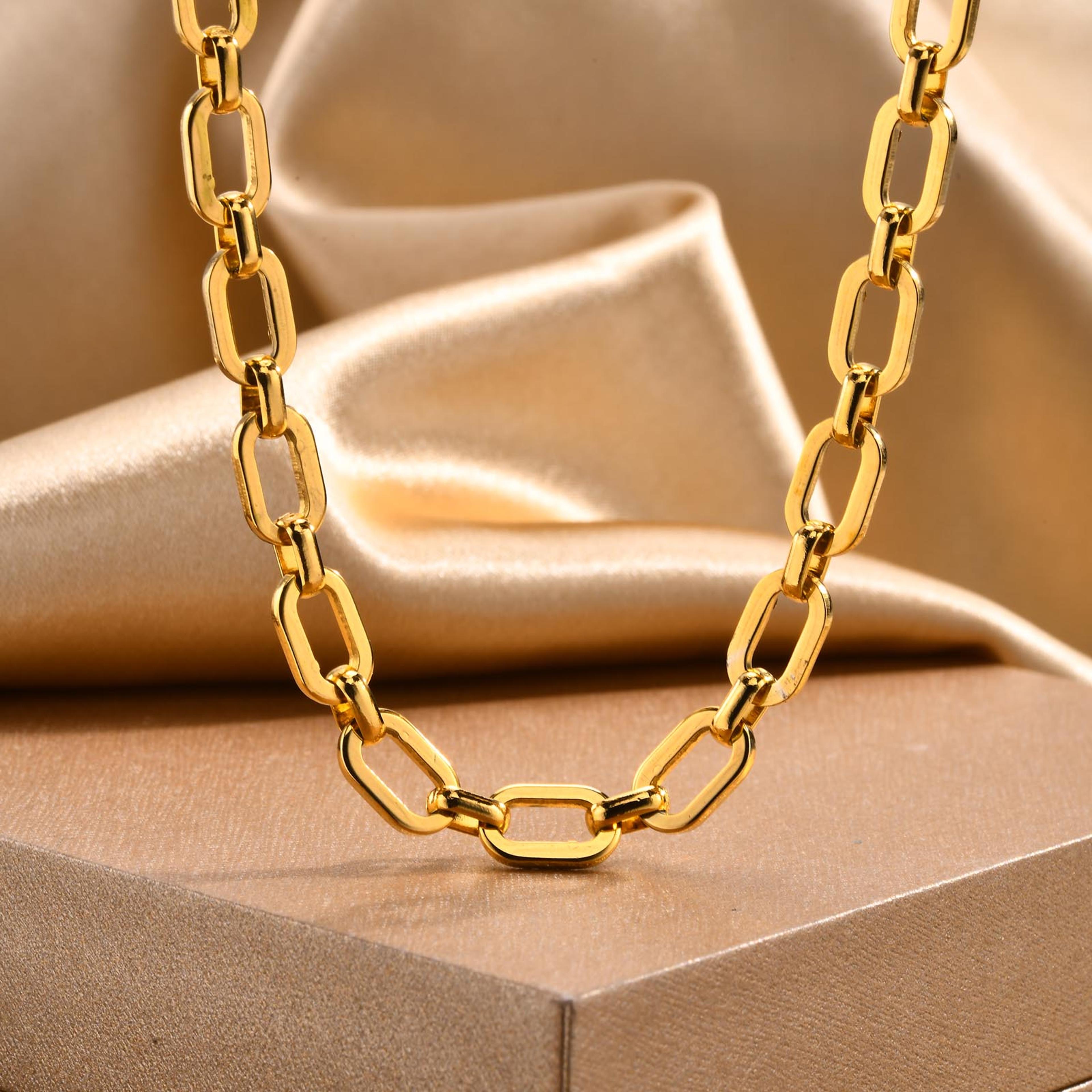 chunky gold link necklace for women stainless steel chain choker statement jewelry