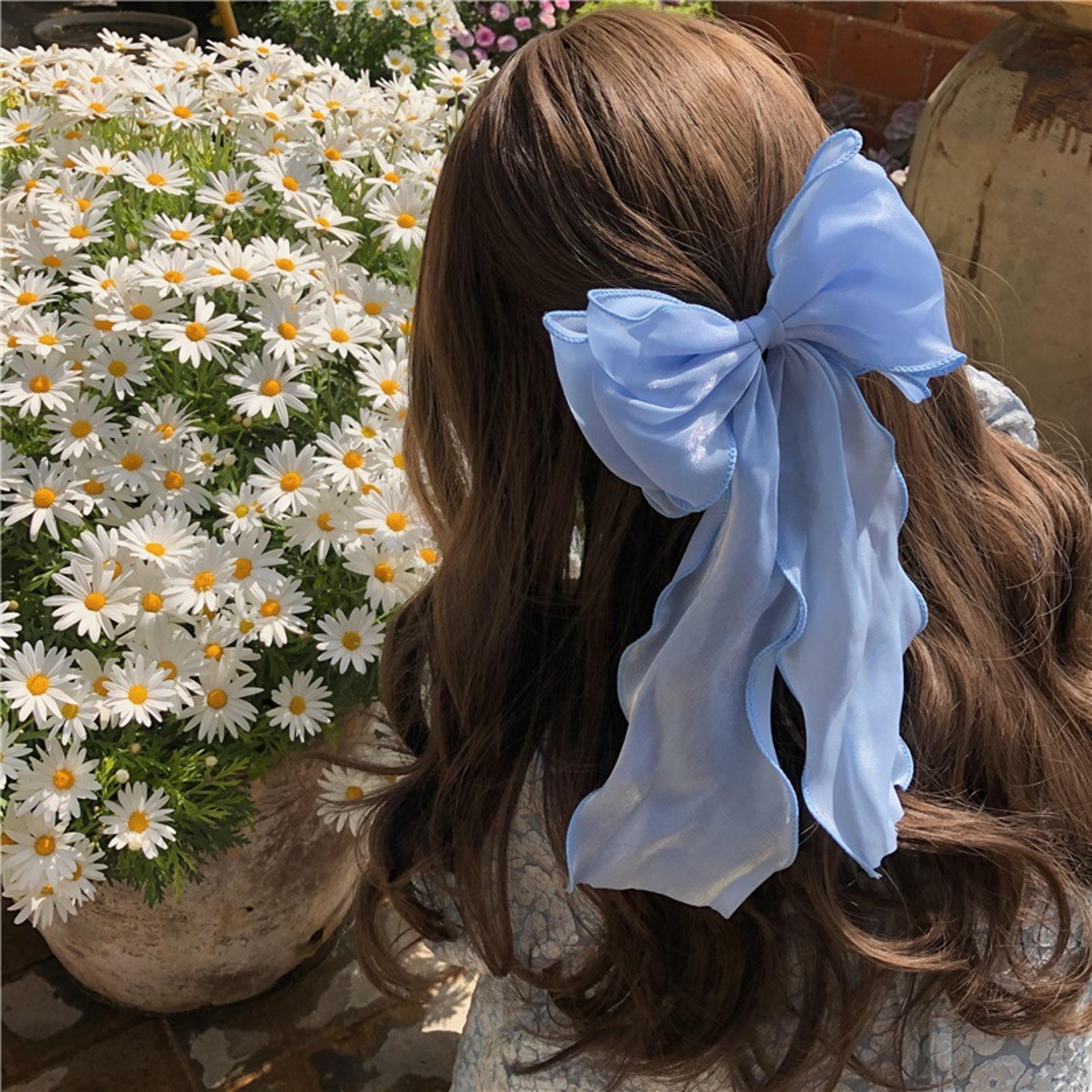 elegant large bow hair clip chiffon bow barrette for ponytails and everyday style