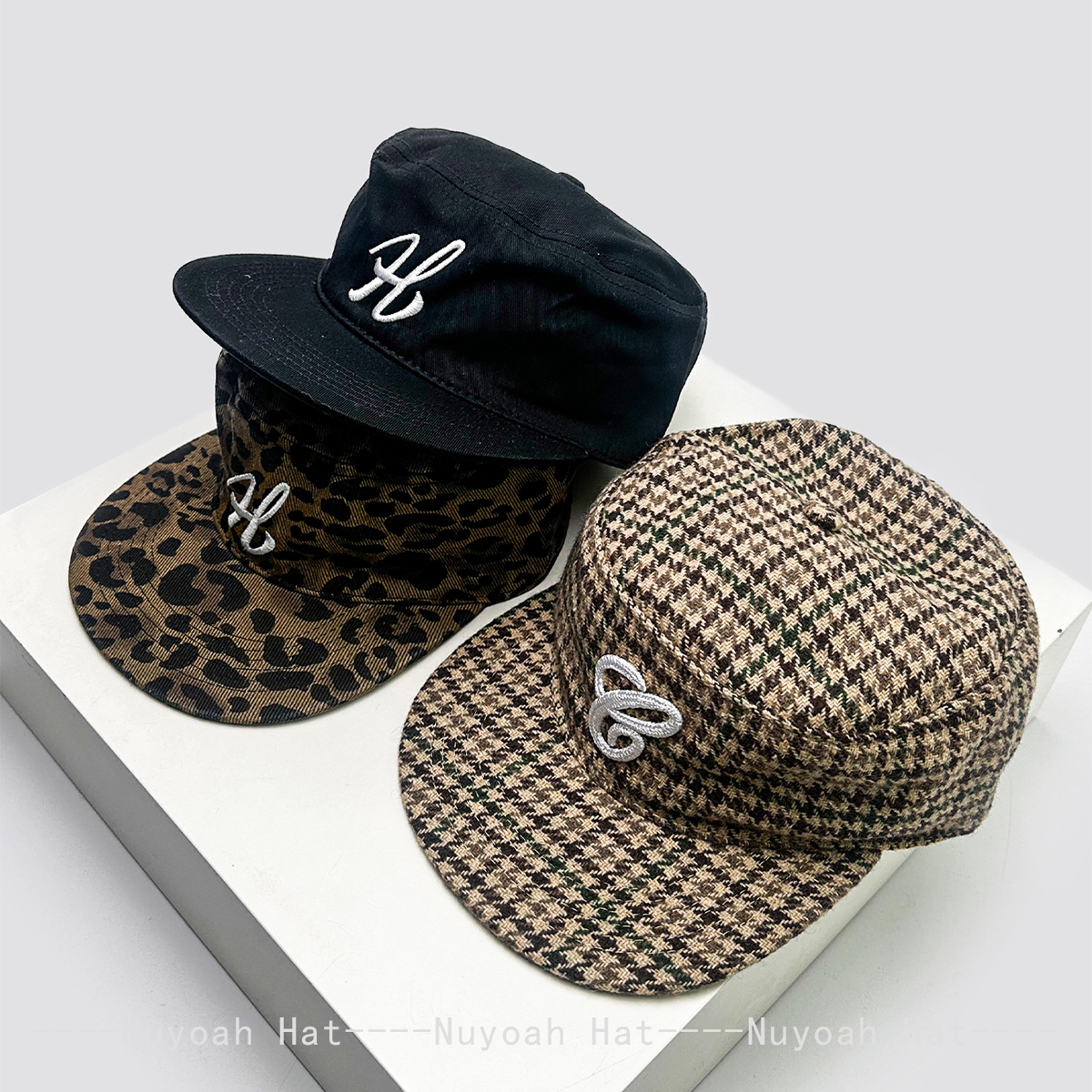 retro baseball cap with leopard print & letter design unisex adjustable fashion peaked hat