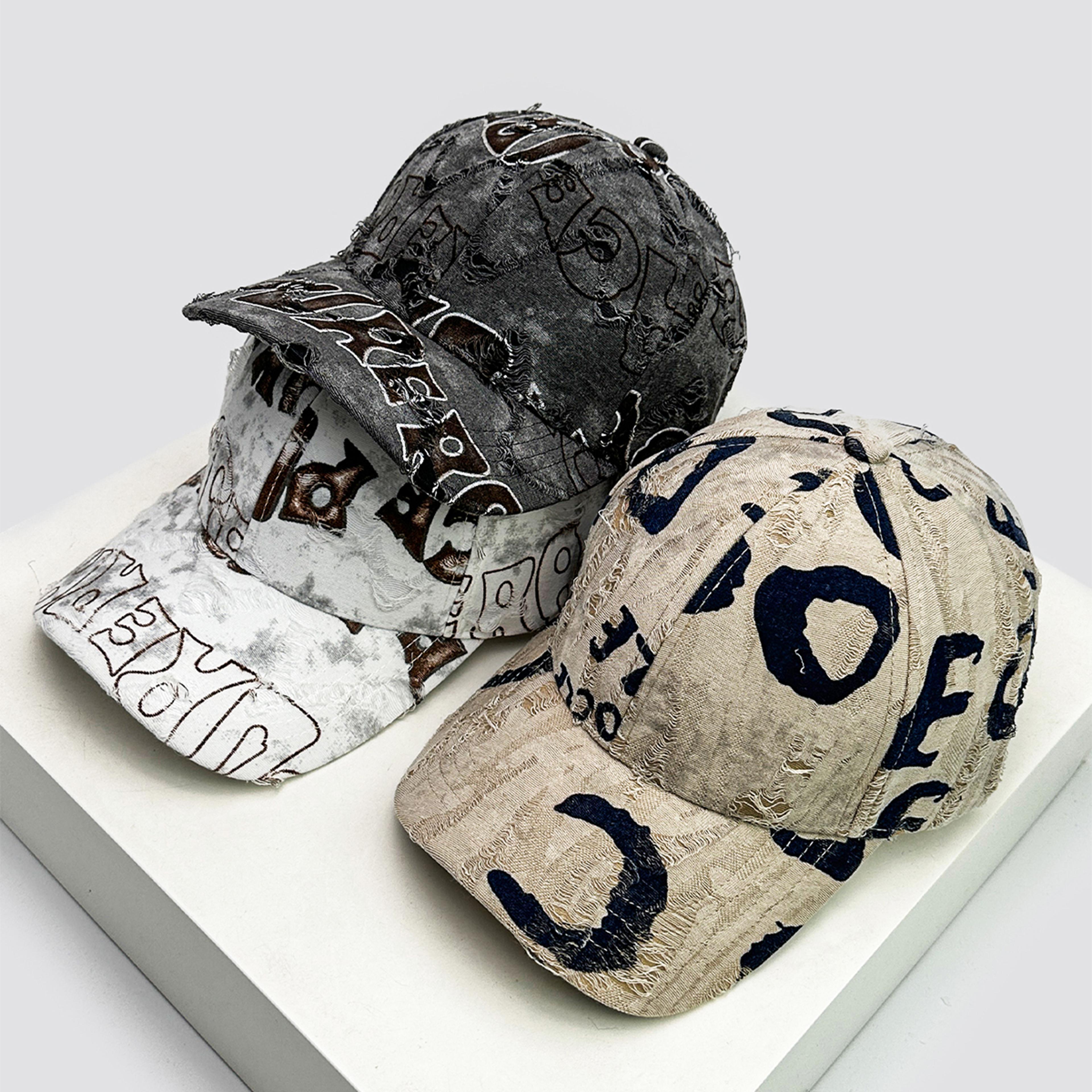 vintage baseball cap distressed unisex streetwear hat with adjustable sun shield